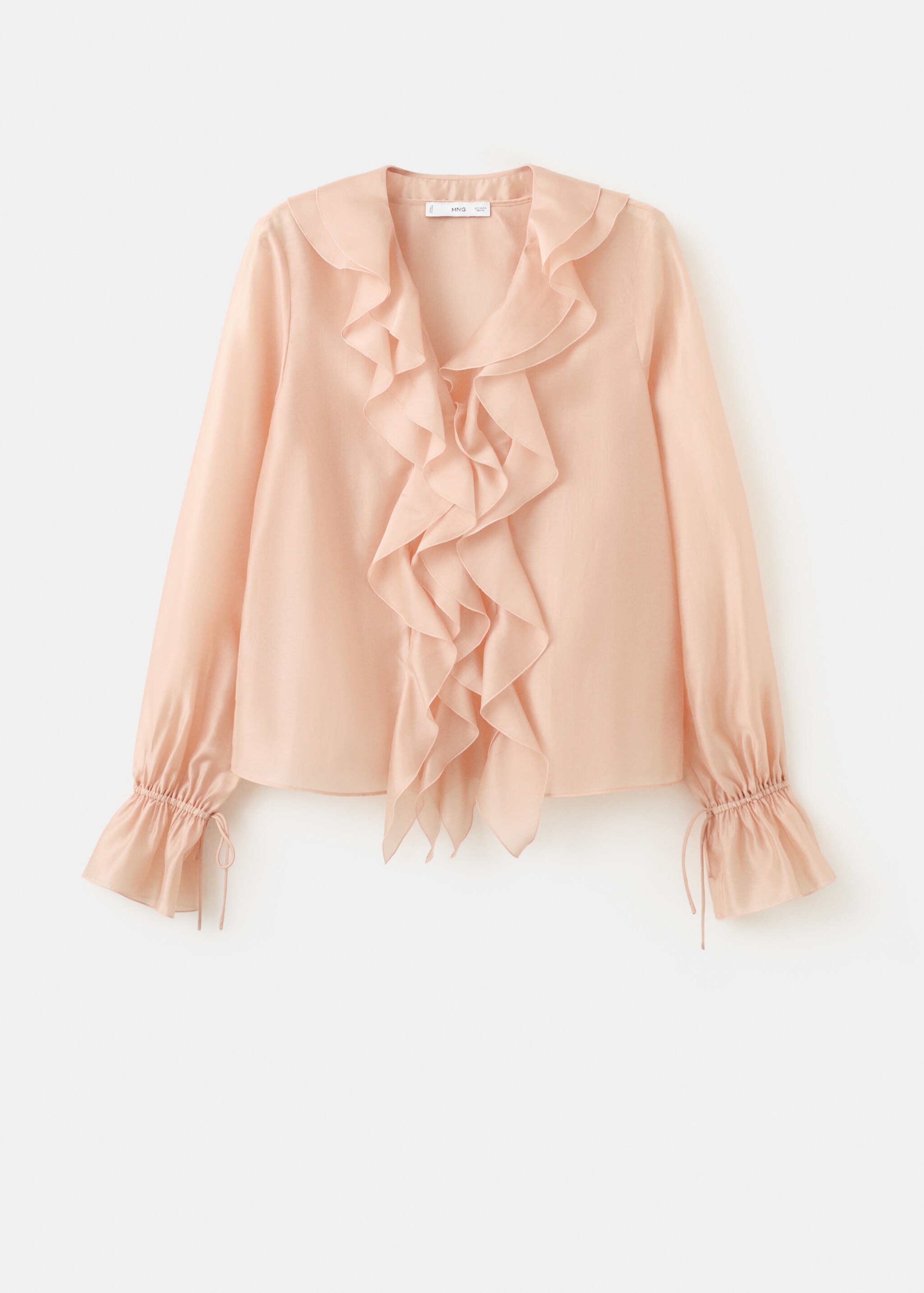 Ruffled lyocell blouse - Article without model, Pastel Pink. Ref: 27044083-00.