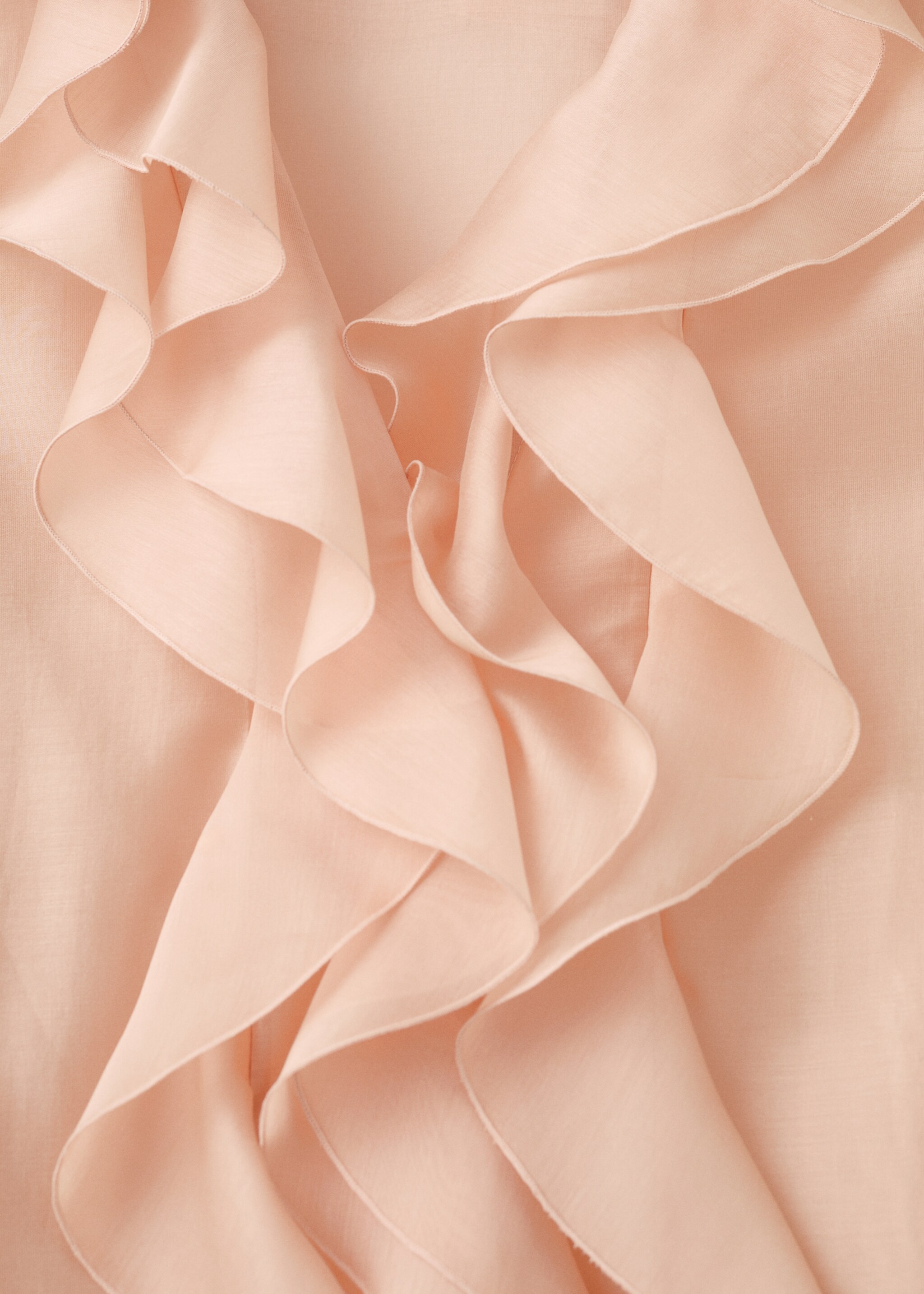 Ruffled lyocell blouse - Details of the article 0, Pastel Pink. Ref: 27044083-00.