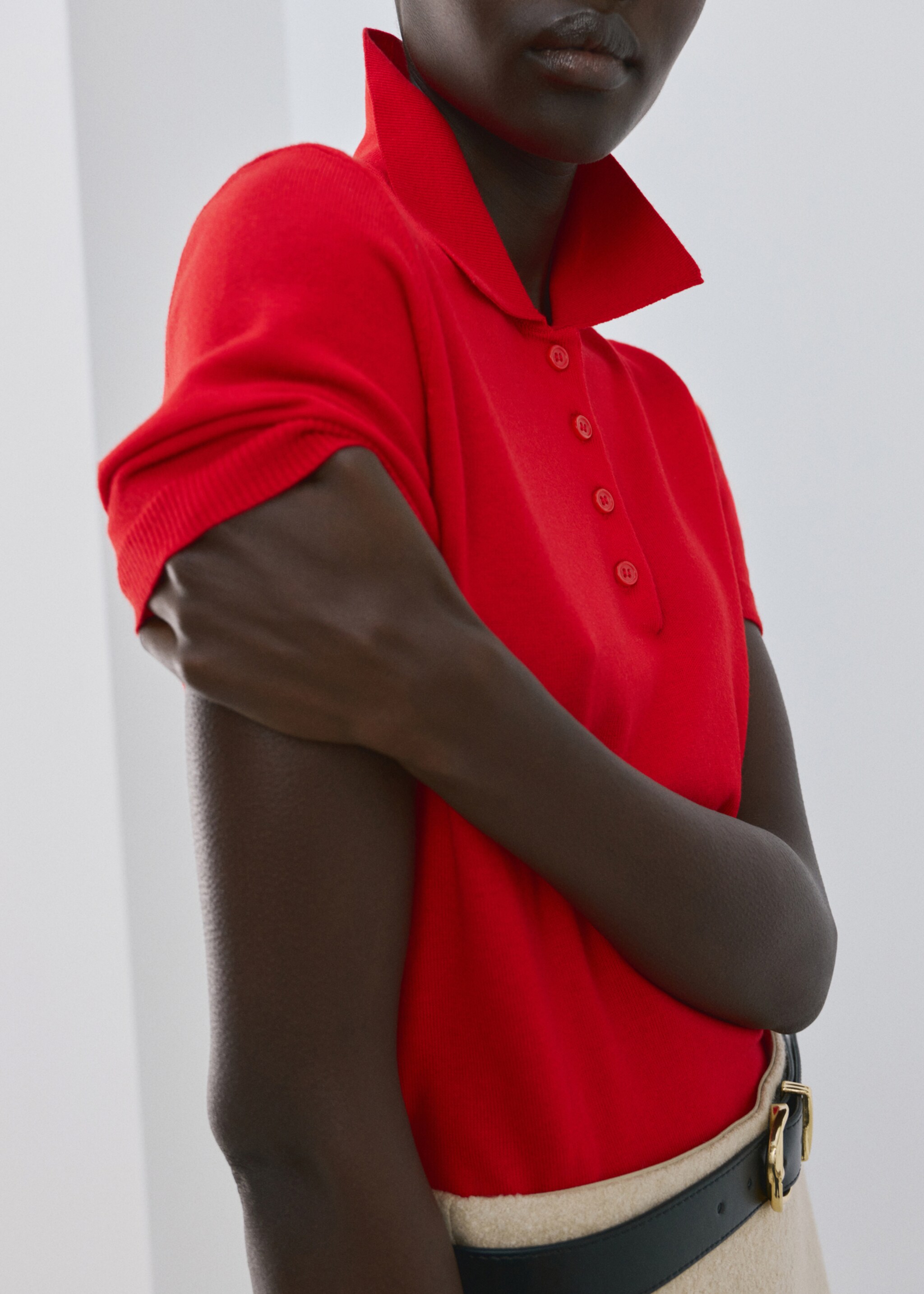 Polo neck sweater - Medium plane, Red. Ref: 27044087-00.