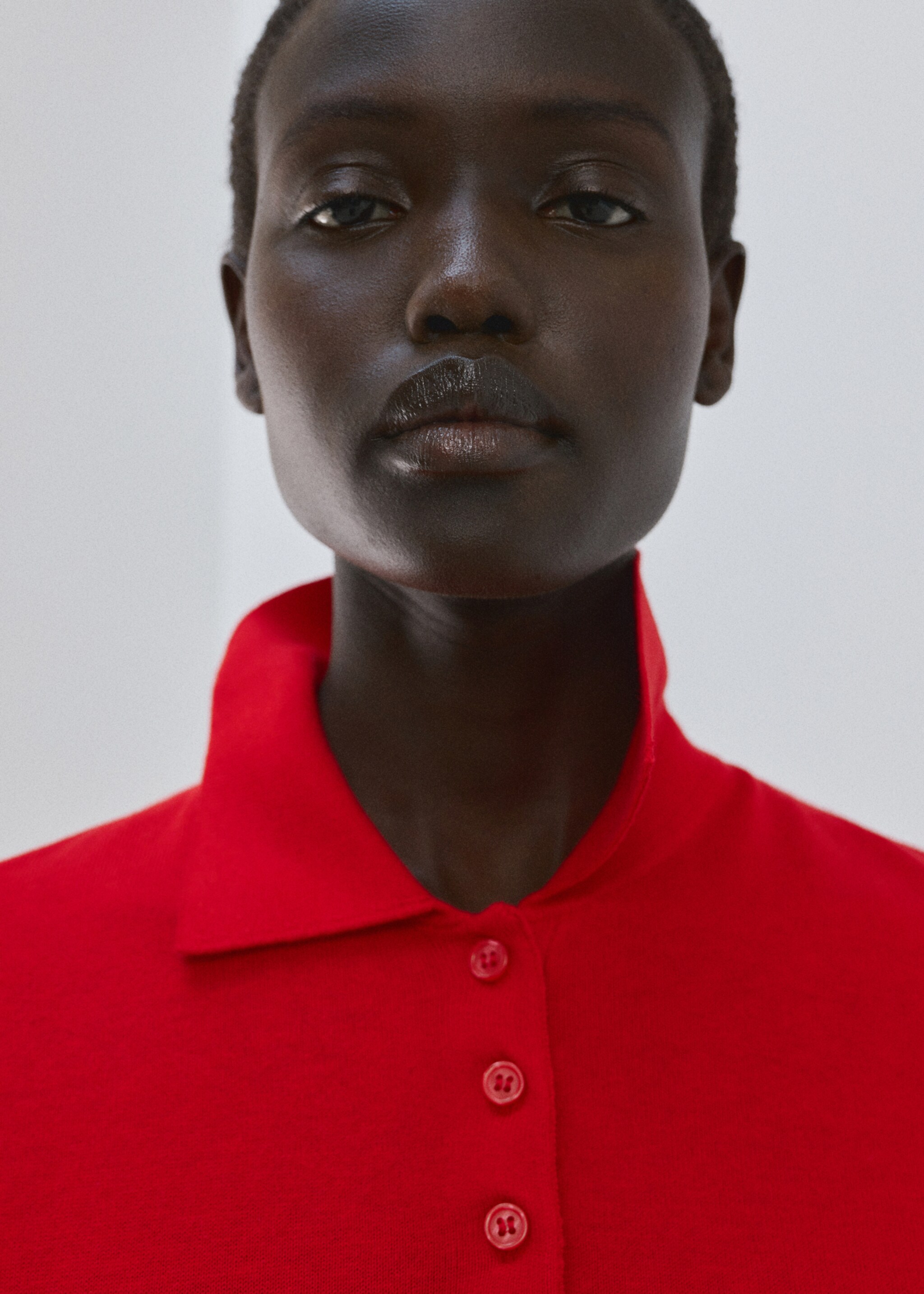 Polo neck sweater - Details of the article 1, Red. Ref: 27044087-00.