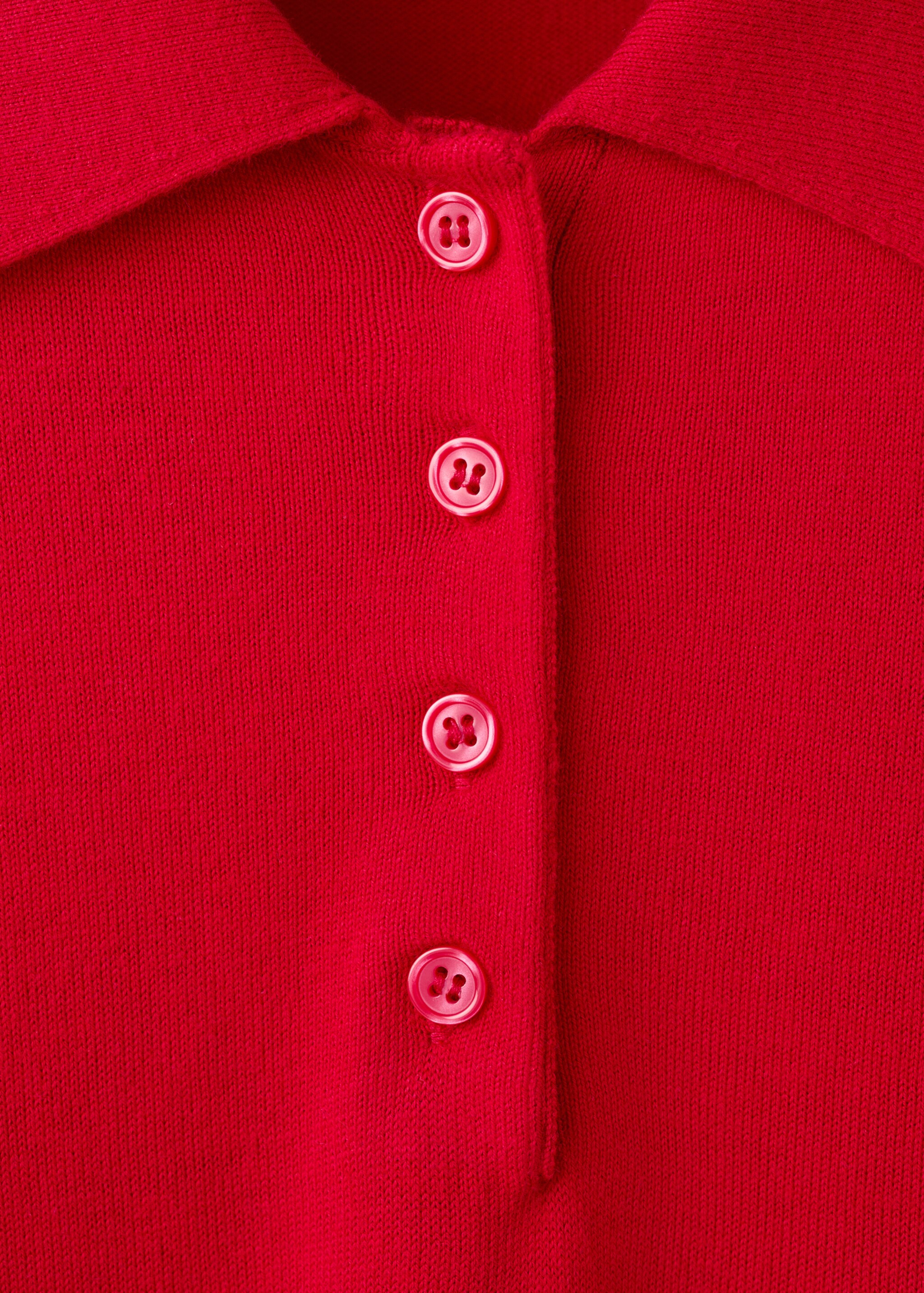 Polo neck sweater - Details of the article 8, Red. Ref: 27044087-00.