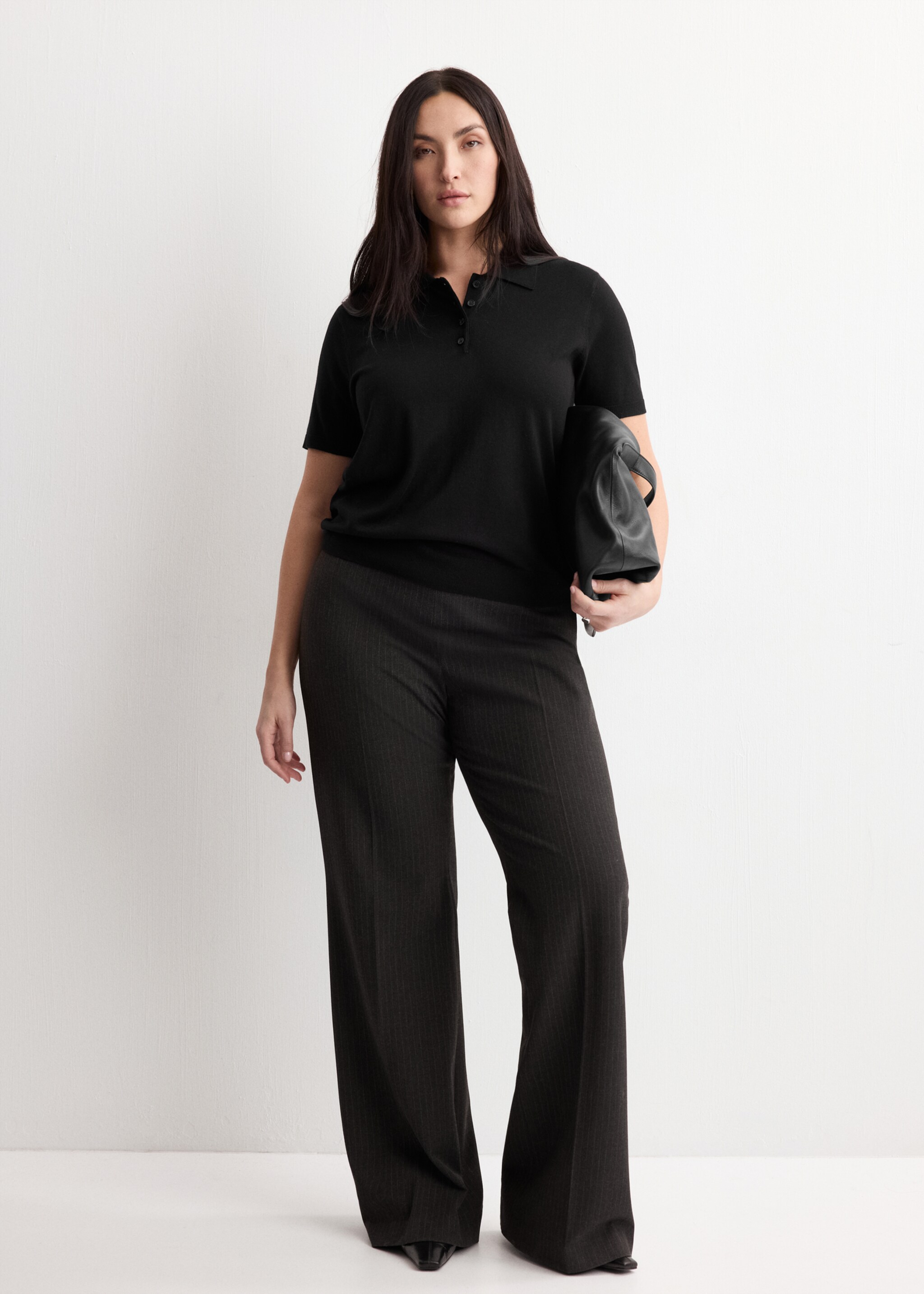 Polo neck sweater - Details of the article 3, Black. Ref: 27044087-00.