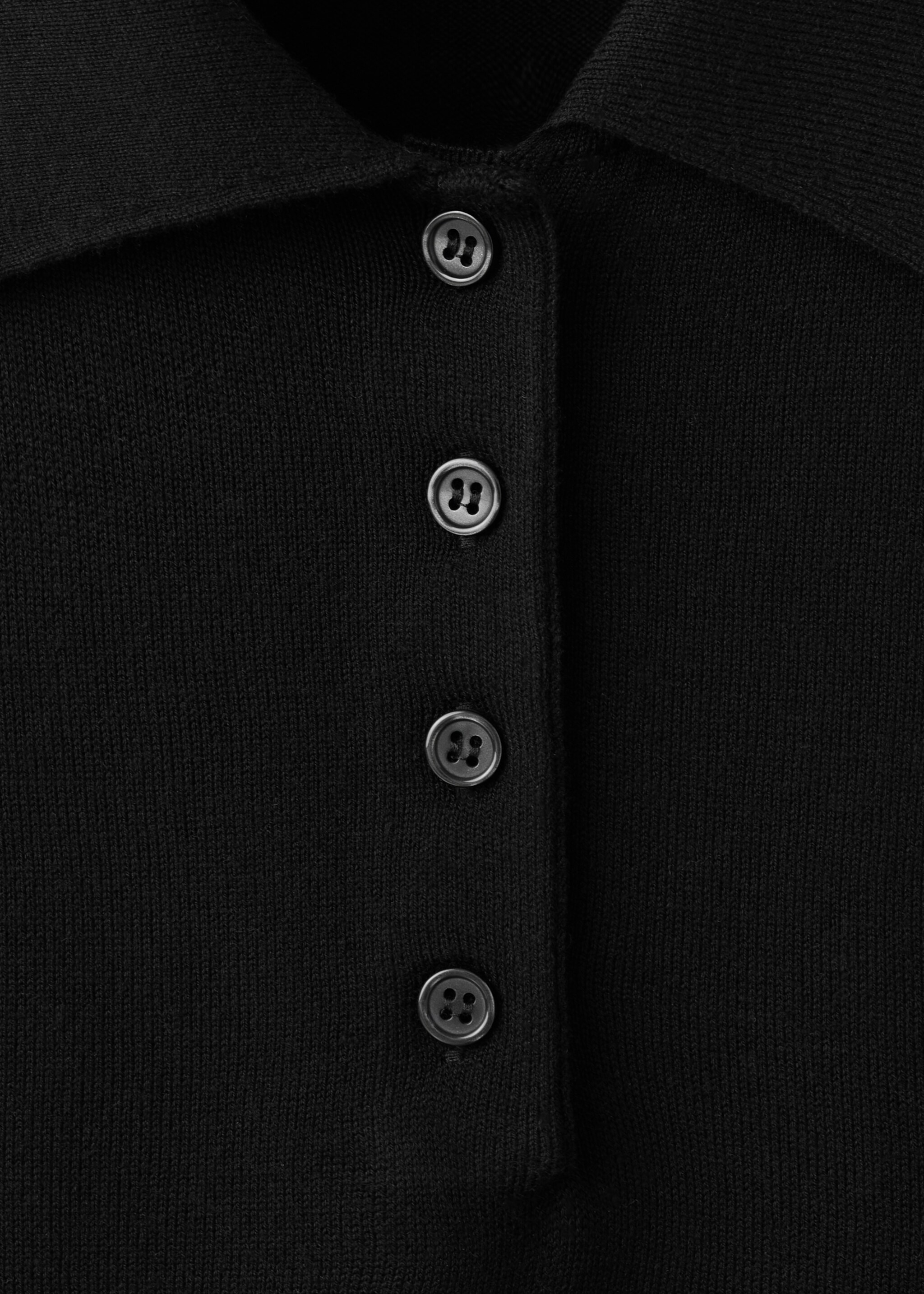 Polo neck sweater - Details of the article 8, Black. Ref: 27044087-00.