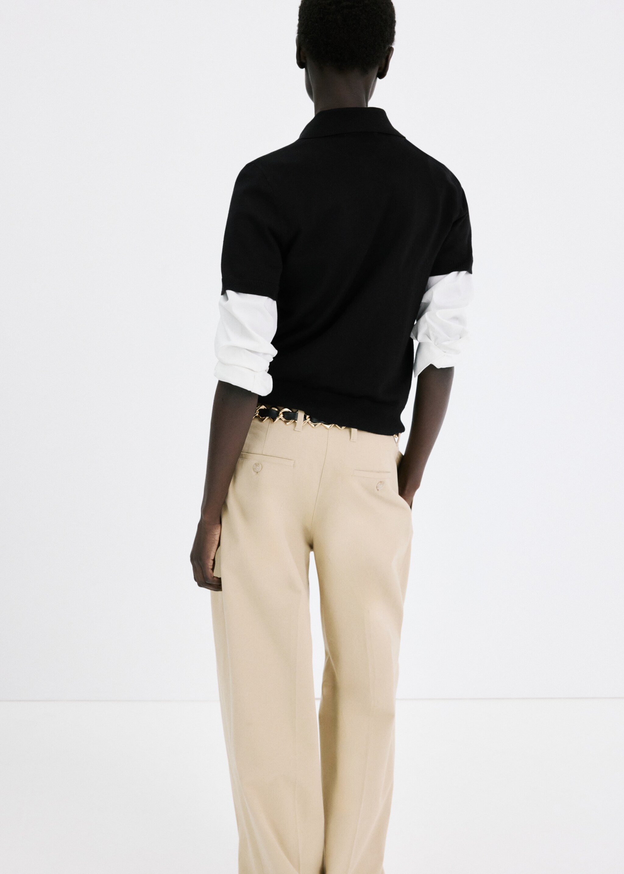 Polo neck sweater - Reverse of the article, Black. Ref: 27044087-00.