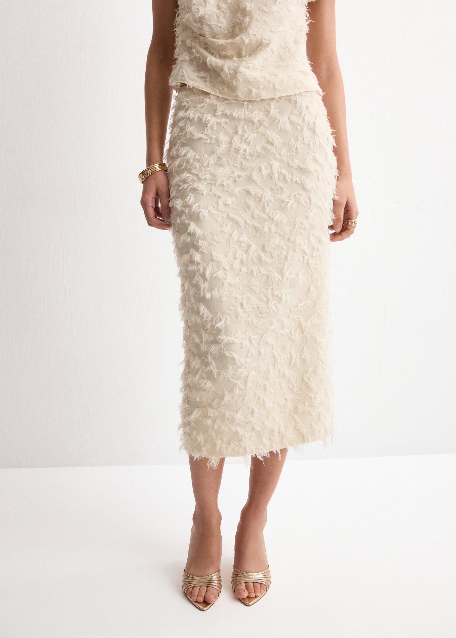 Feathered pencil skirt - Medium plane