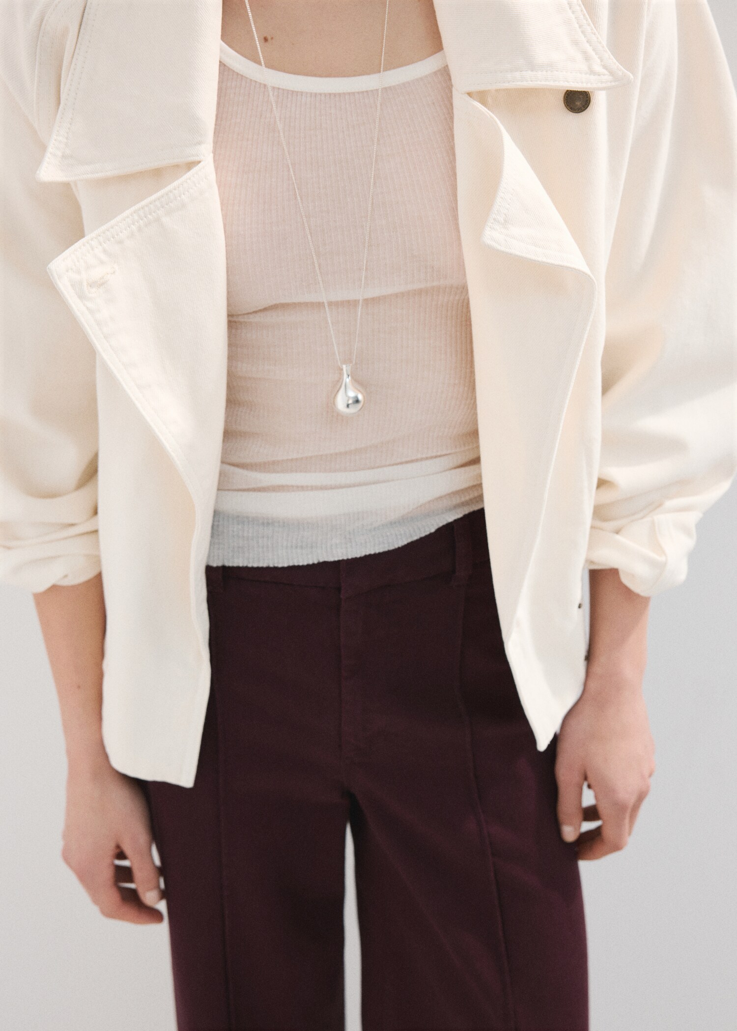 Jeans wide leg tiro alto costuras - Detalle del artículo 6