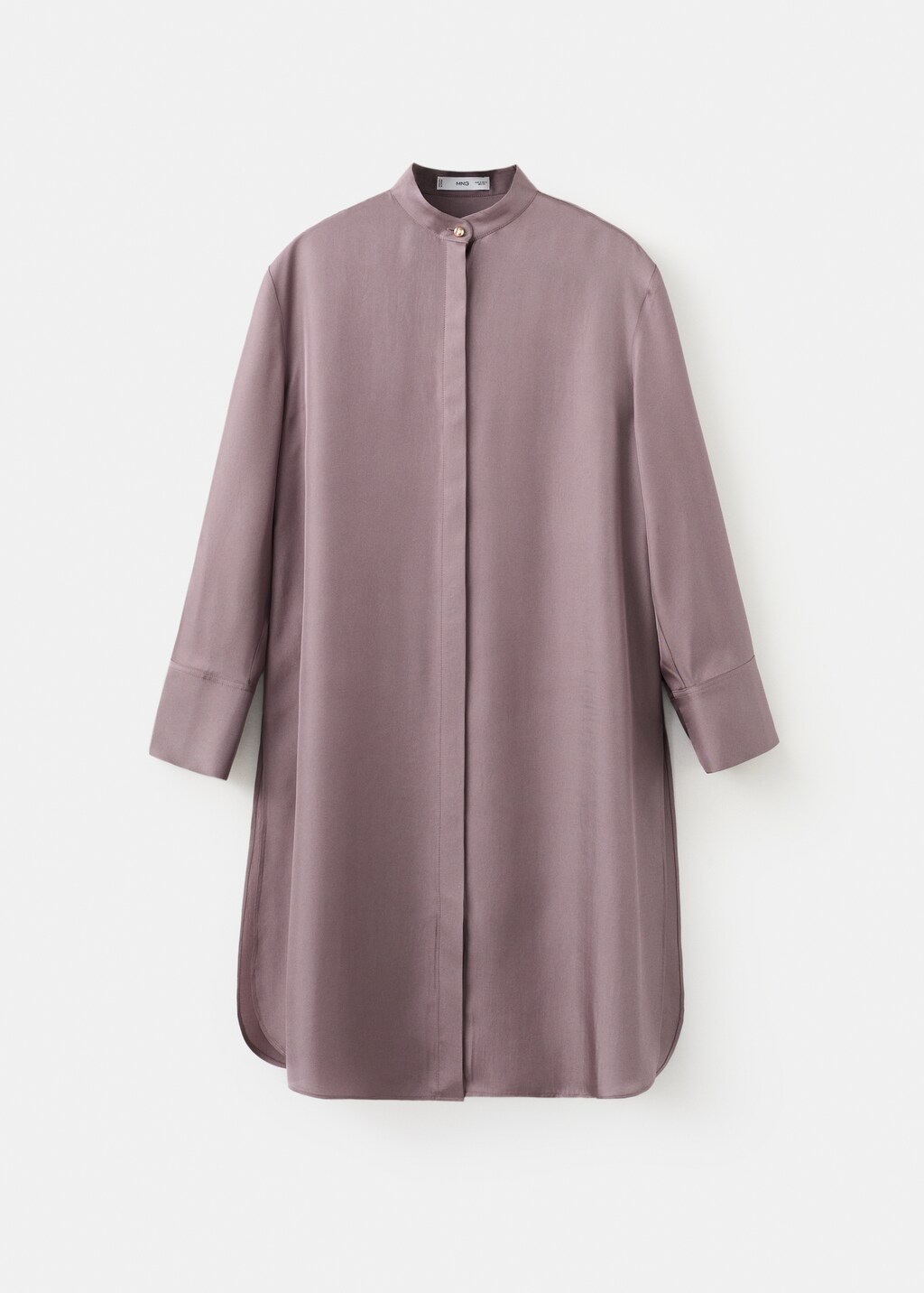 Long shirt with stand collar - image 5