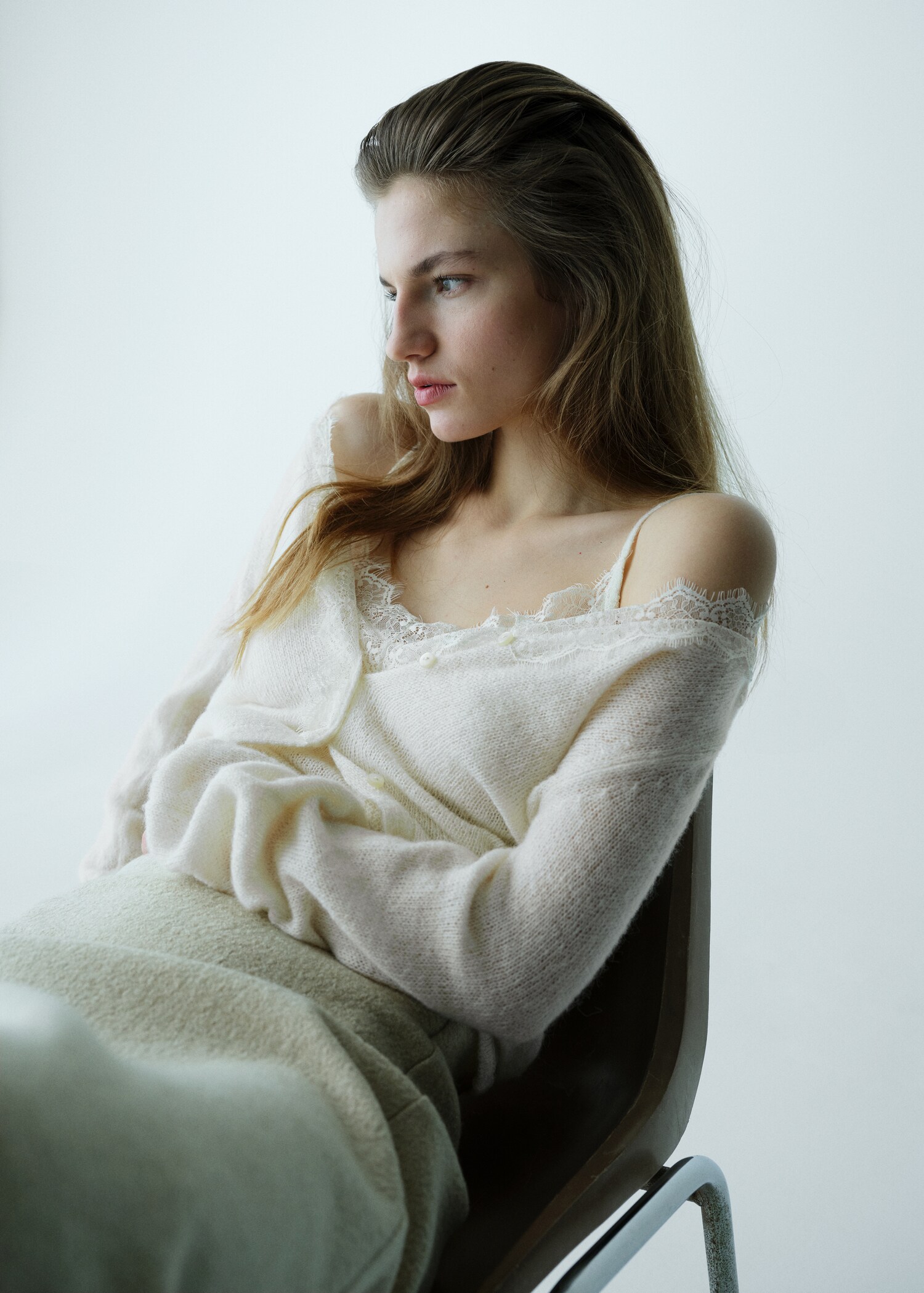 Top with lace neck - Medium plane