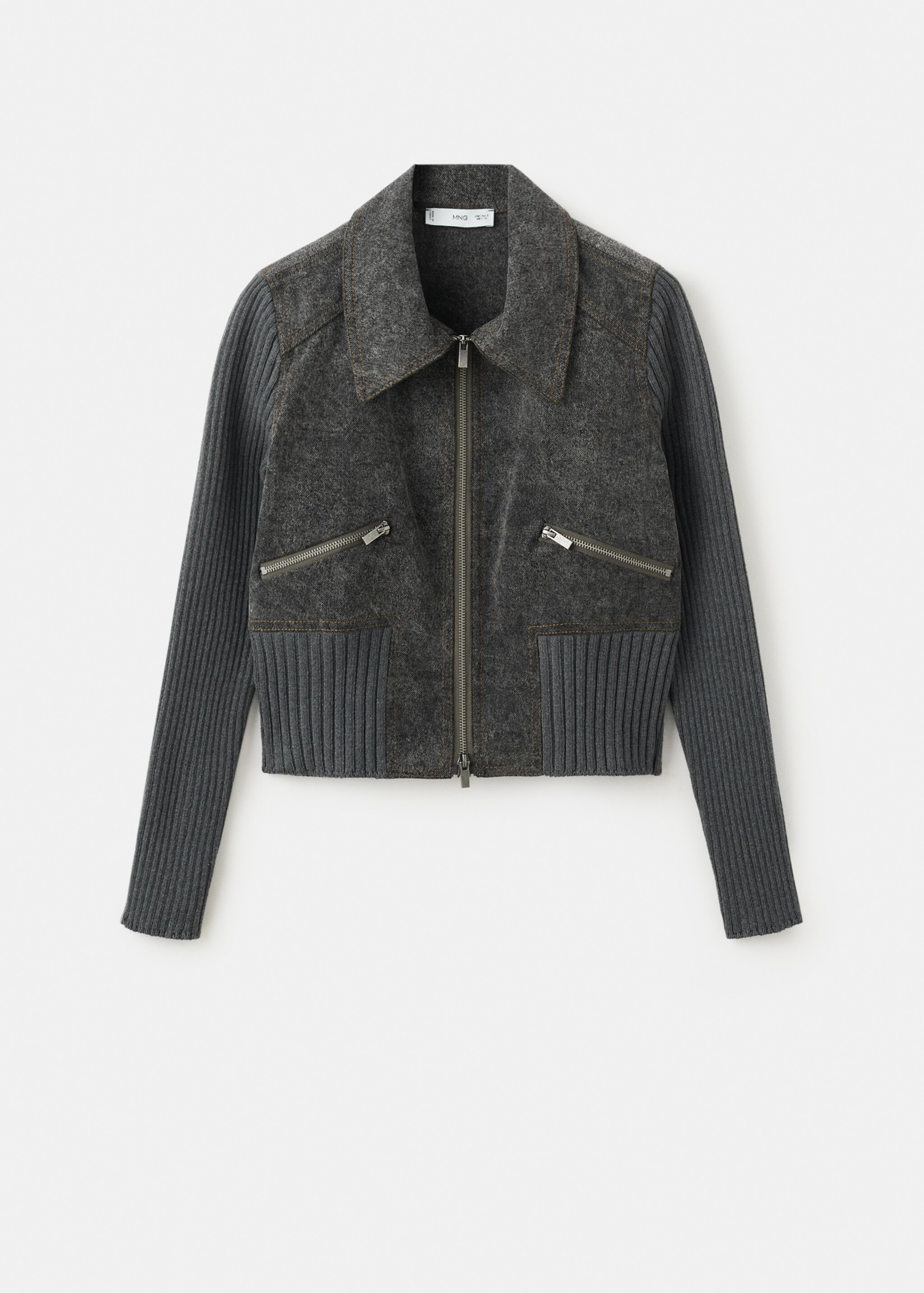 Chaqueta punto entallada cremallera - Article sense model, Gris antracita. Ref: 27044098-00.