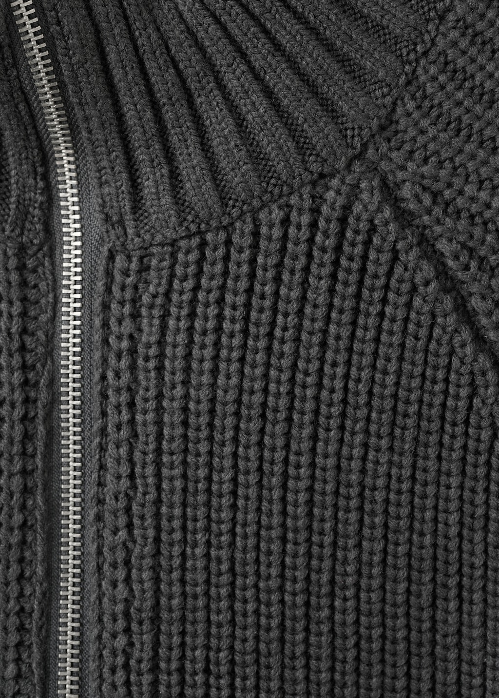 Funnel-neck knit cardigan - image 5