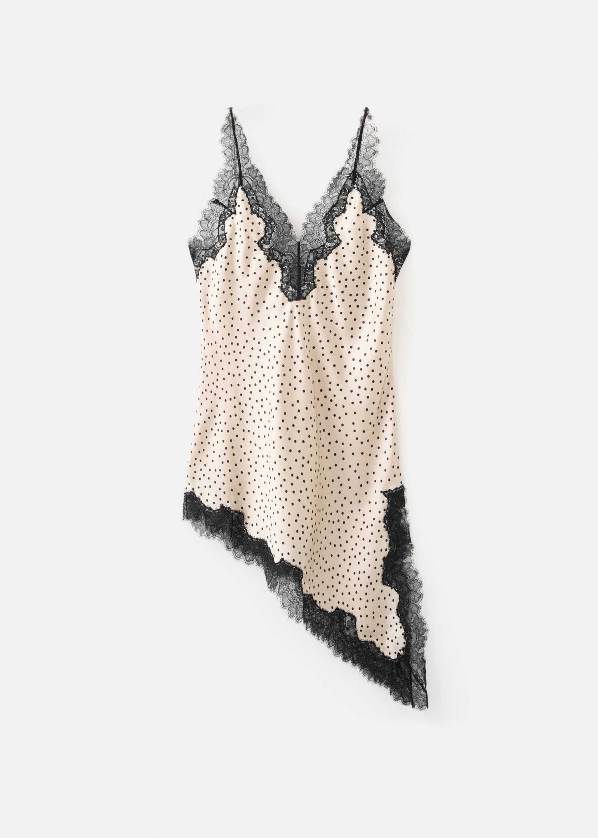 Top en lingerie à pois - Article sans modèle, Écru. Ref: 27044101-00.