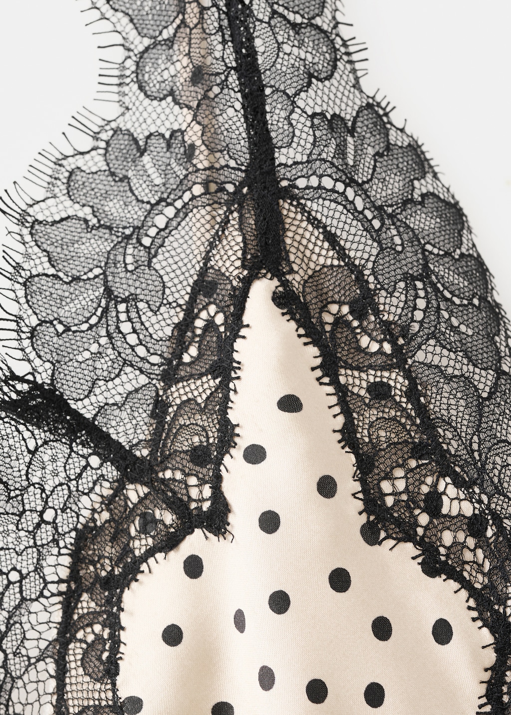 Mango Polka dots lace top