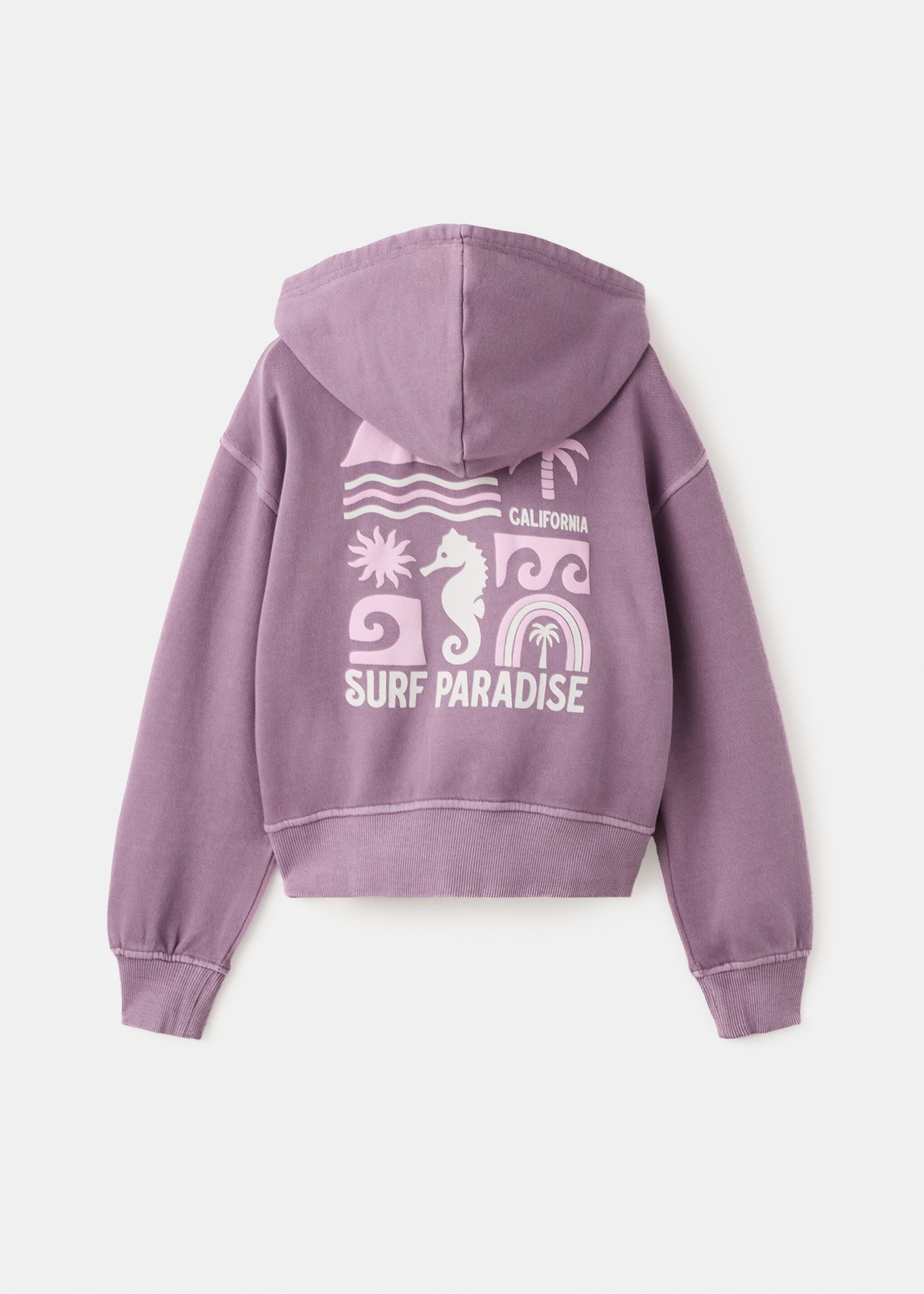 Sweat zippé imprimé - Verso de l’article, Violet. Ref: 27044103-00.