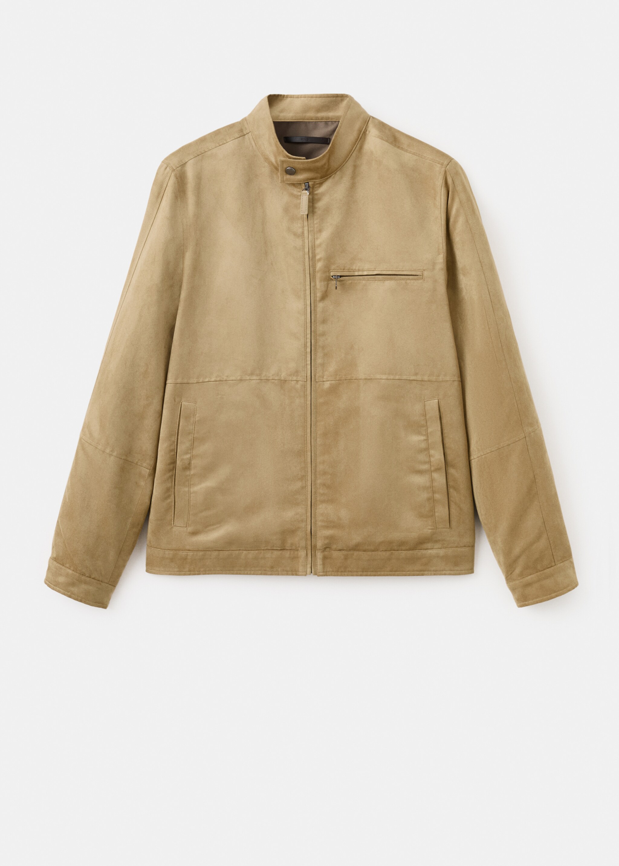 Suede-effect biker jacket - Article without model, Beige. Ref: 27044405-00.