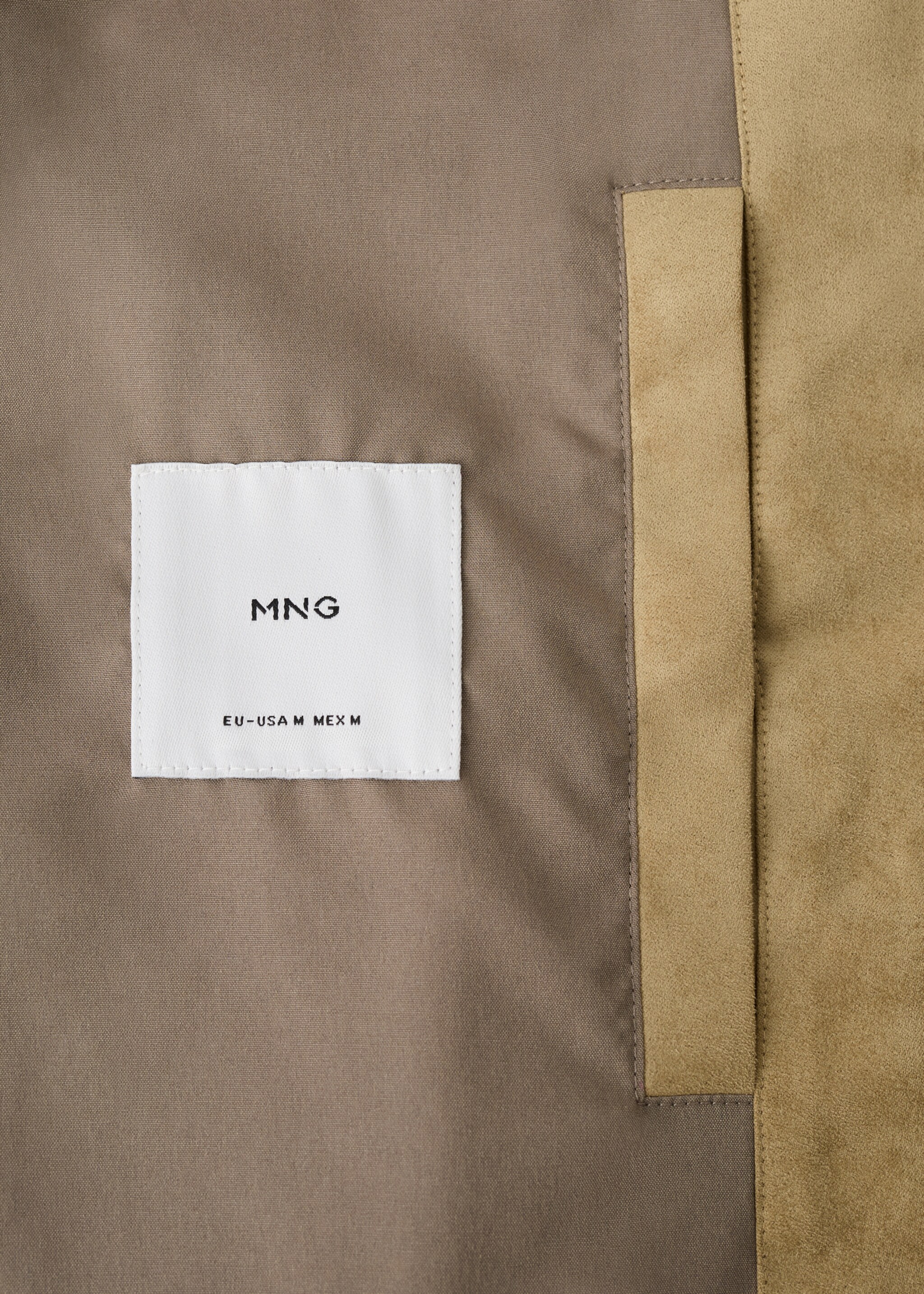 Suede-effect biker jacket - Details of the article 0, Beige. Ref: 27044405-00.