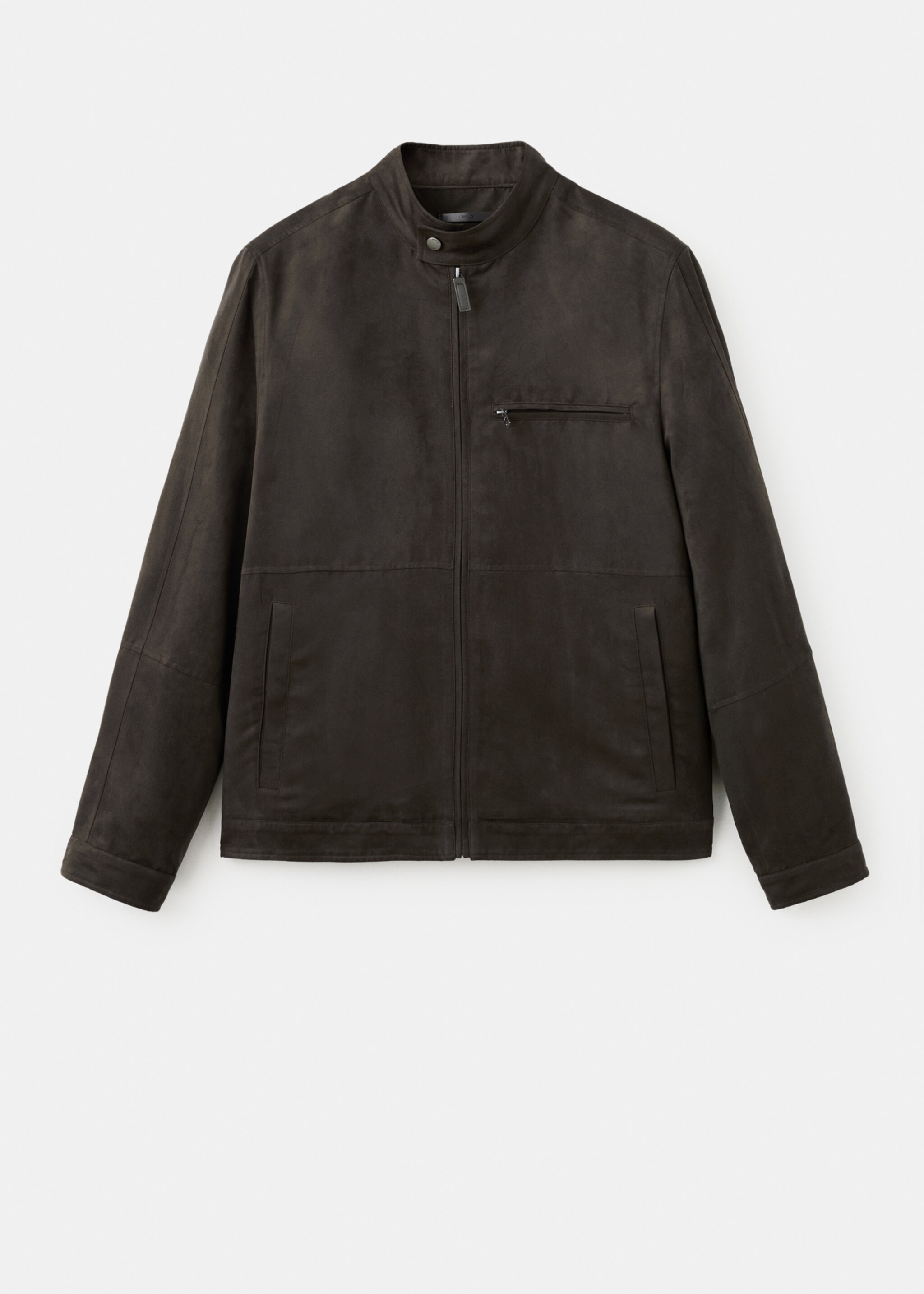 Suede-effect biker jacket - Article without model, Brown. Ref: 27044405-00.