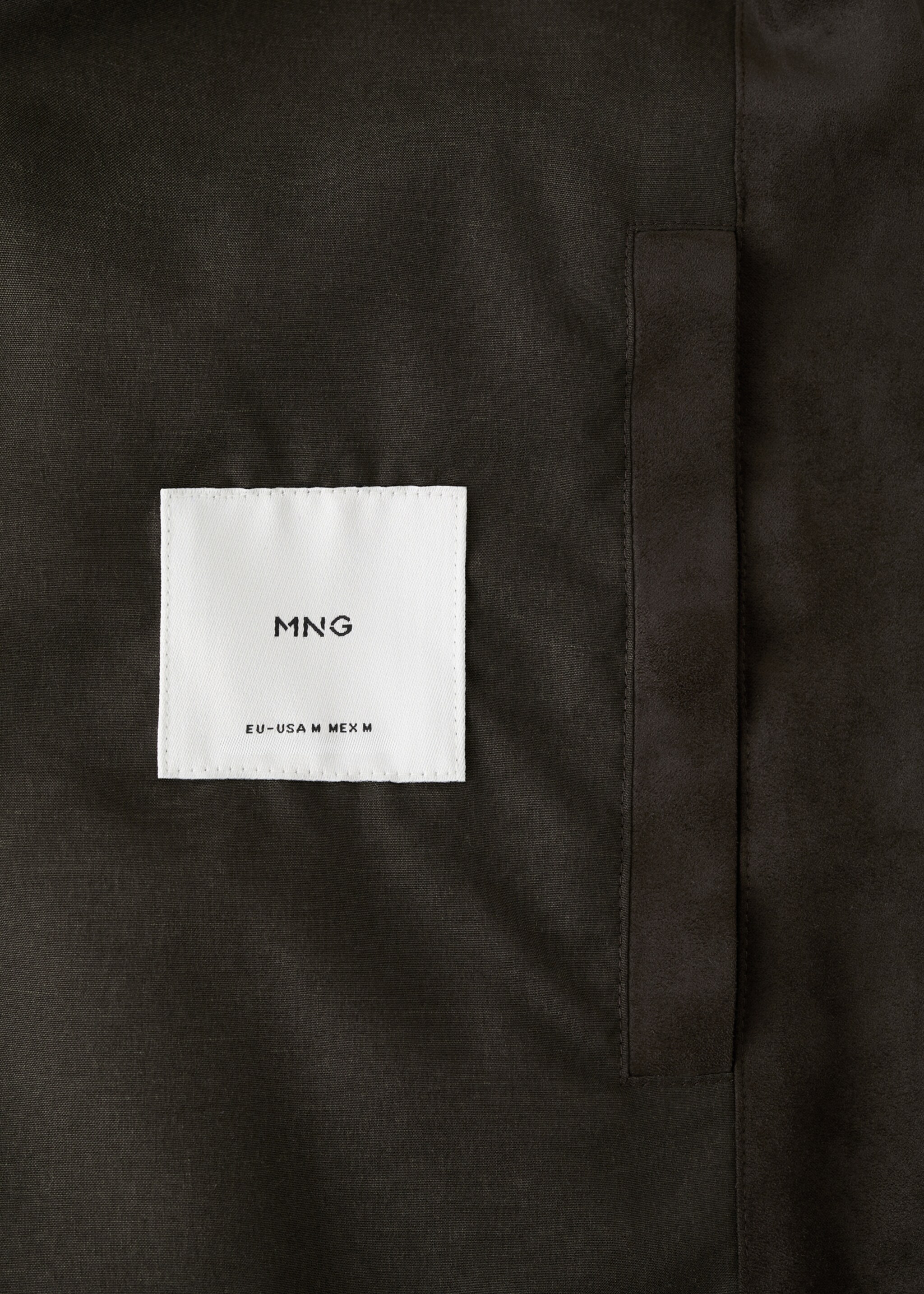 Suede-effect biker jacket - Details of the article 0, Brown. Ref: 27044405-00.