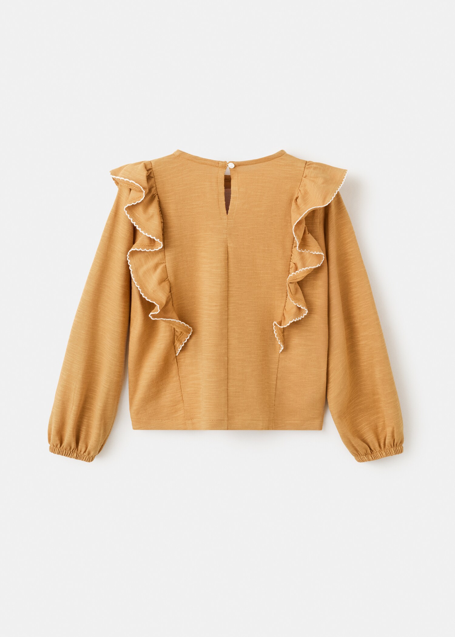 T-shirt de algodão com folhos - Verso do artigo