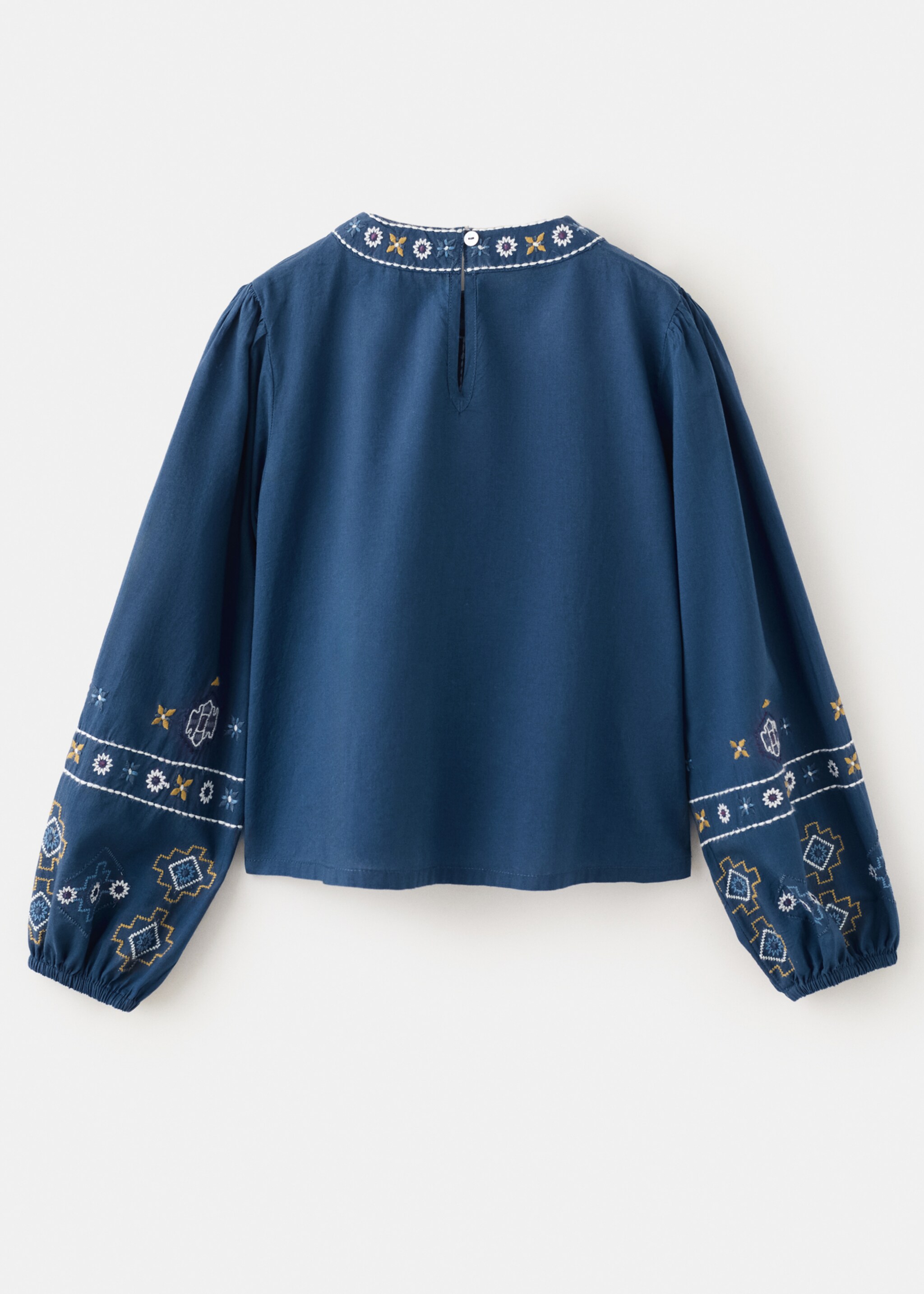 Blouse col perlé - Verso de l’article, Bleu marine. Ref: 27044423-00.