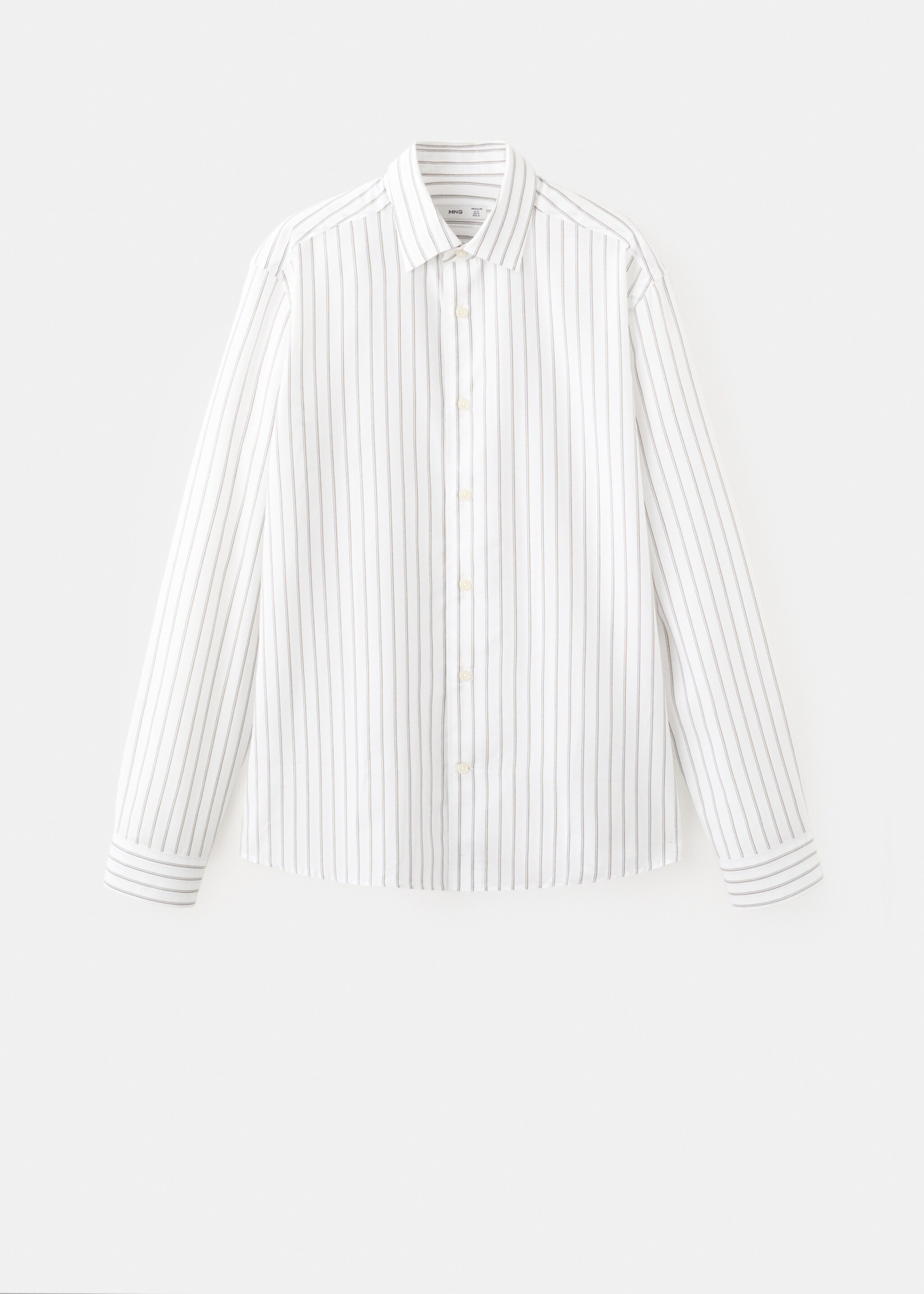 Chemise regular fit Lyocell rayures - Article sans modèle, Blanc cassé. Ref: 27044425-00.