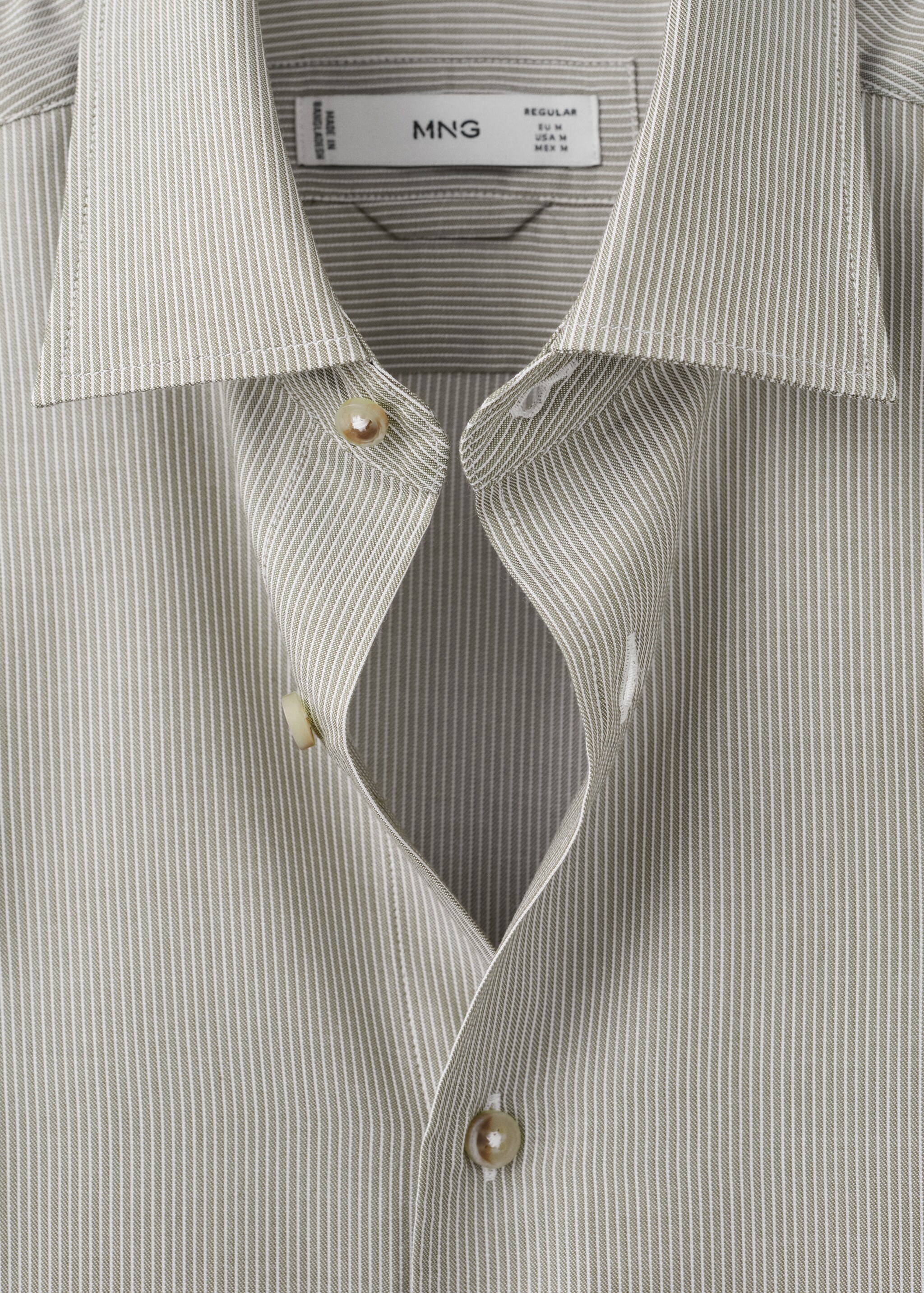 Chemise regular fit Lyocell rayures - Détail de l'article 8, Olive. Ref: 27044425-00.