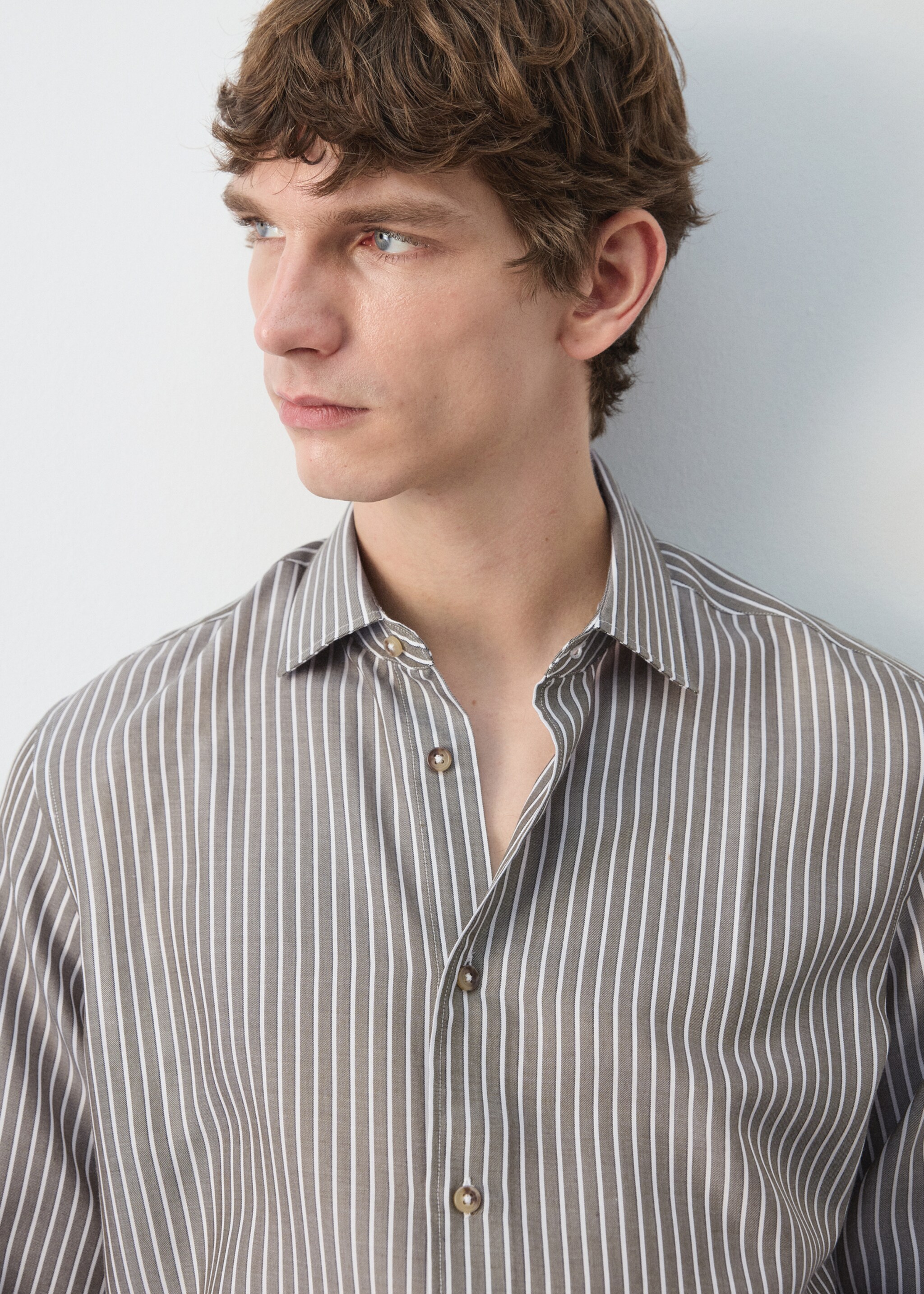 قميص لايوسل مقاس عادي بنمط مقلم - تفاصيل المنتج 1, أسمر ضارب إلى الصفرة. Ref: 27044425-00.