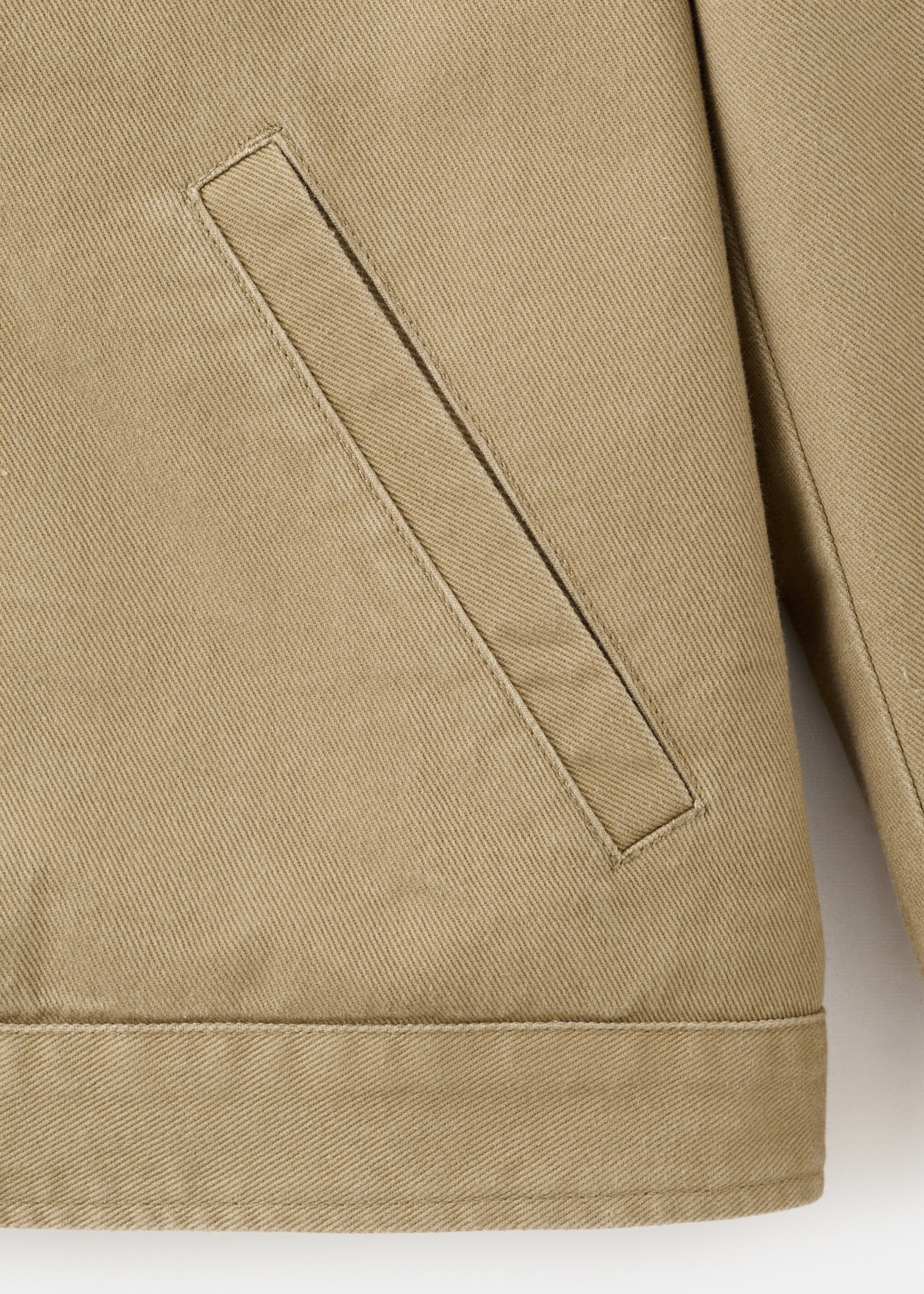 Corduroy collar denim jacket - Details of the article 0, Beige. Ref: 27044427-00.