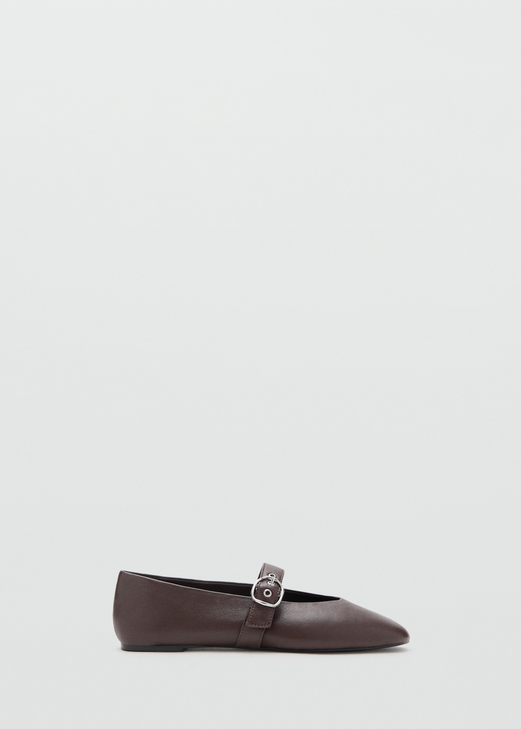 Leather ballerina with buckle strap - image 4