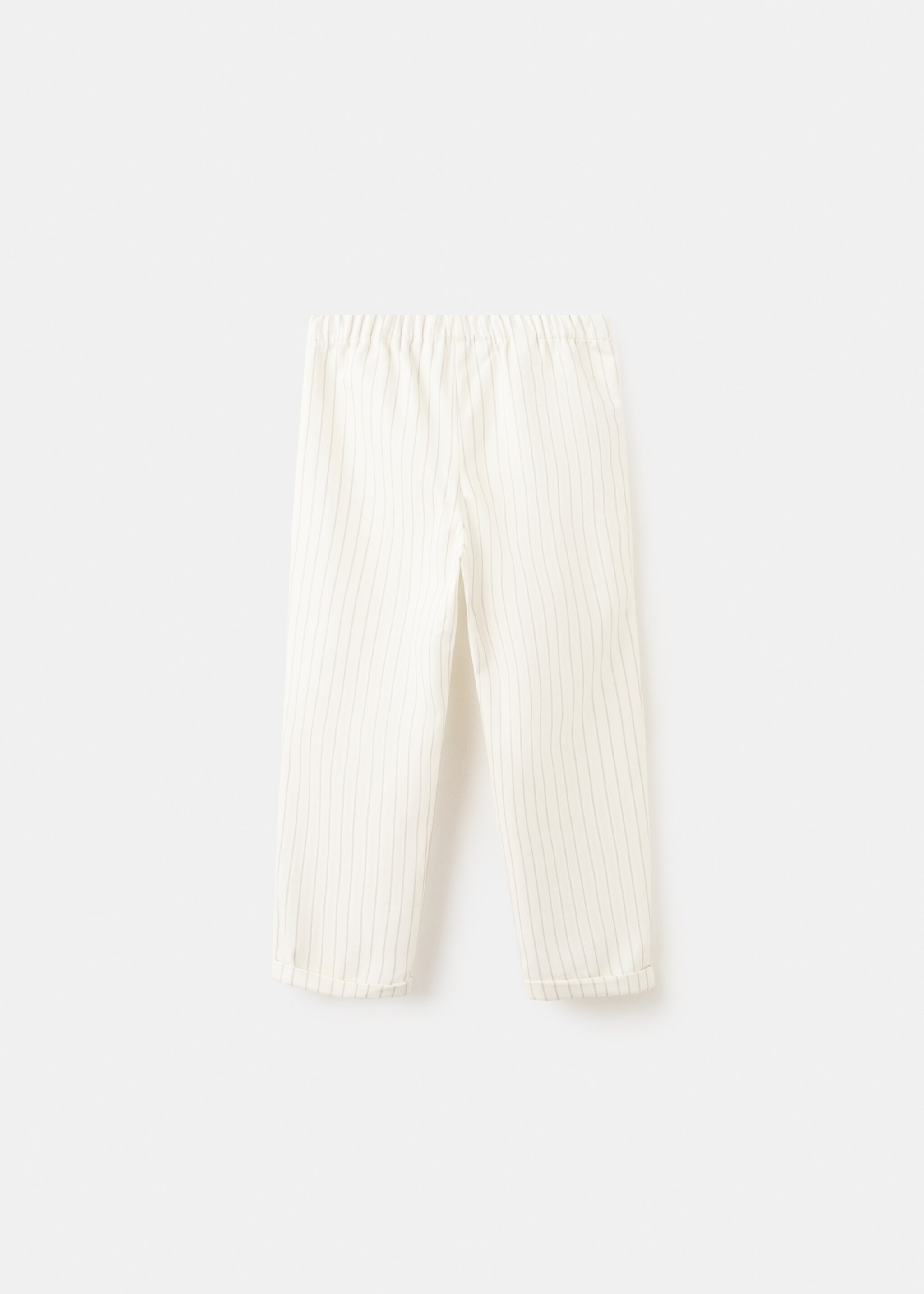 Pantalón algodón rayas - Reverso del artículo, Blanco roto. Ref: 27044436-00.