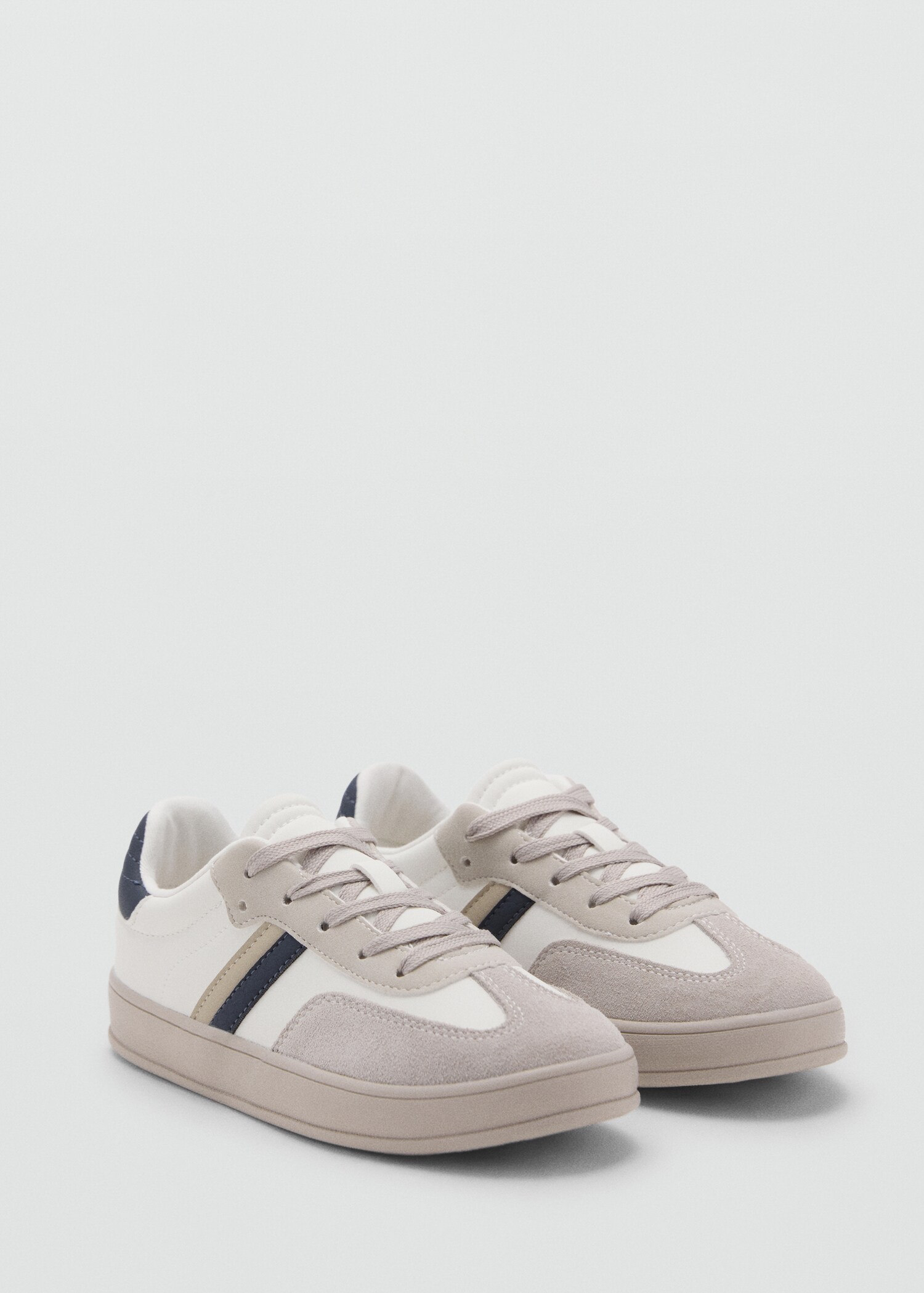 Leather mixed sneakers - Medium plane