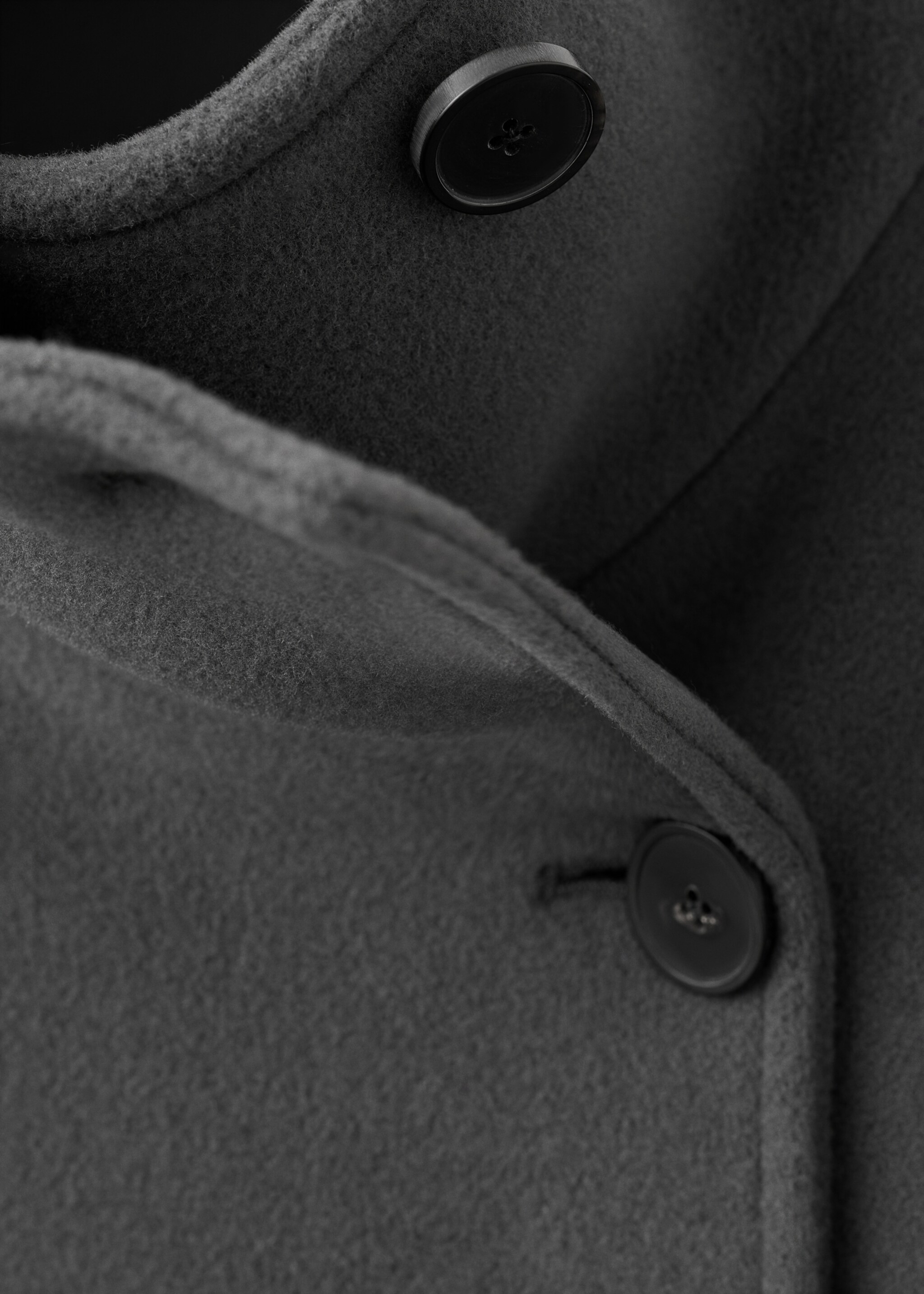 Woollen coat with belt - Details of the article 0, Grey. Ref: 27044438-00.