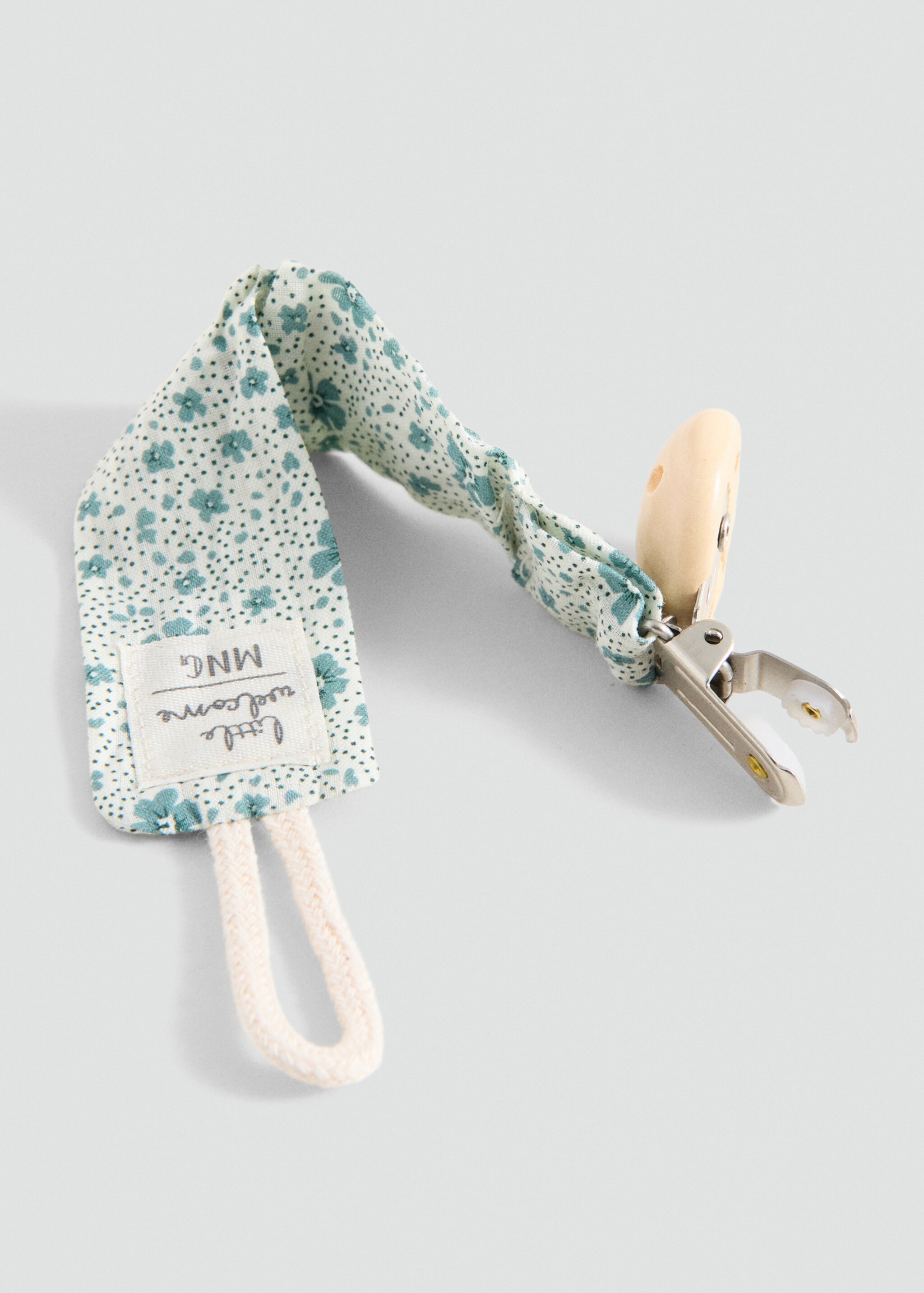 Printed brooch pacifier holder - Details of the article 1, Off White. Ref: 27044439-00.