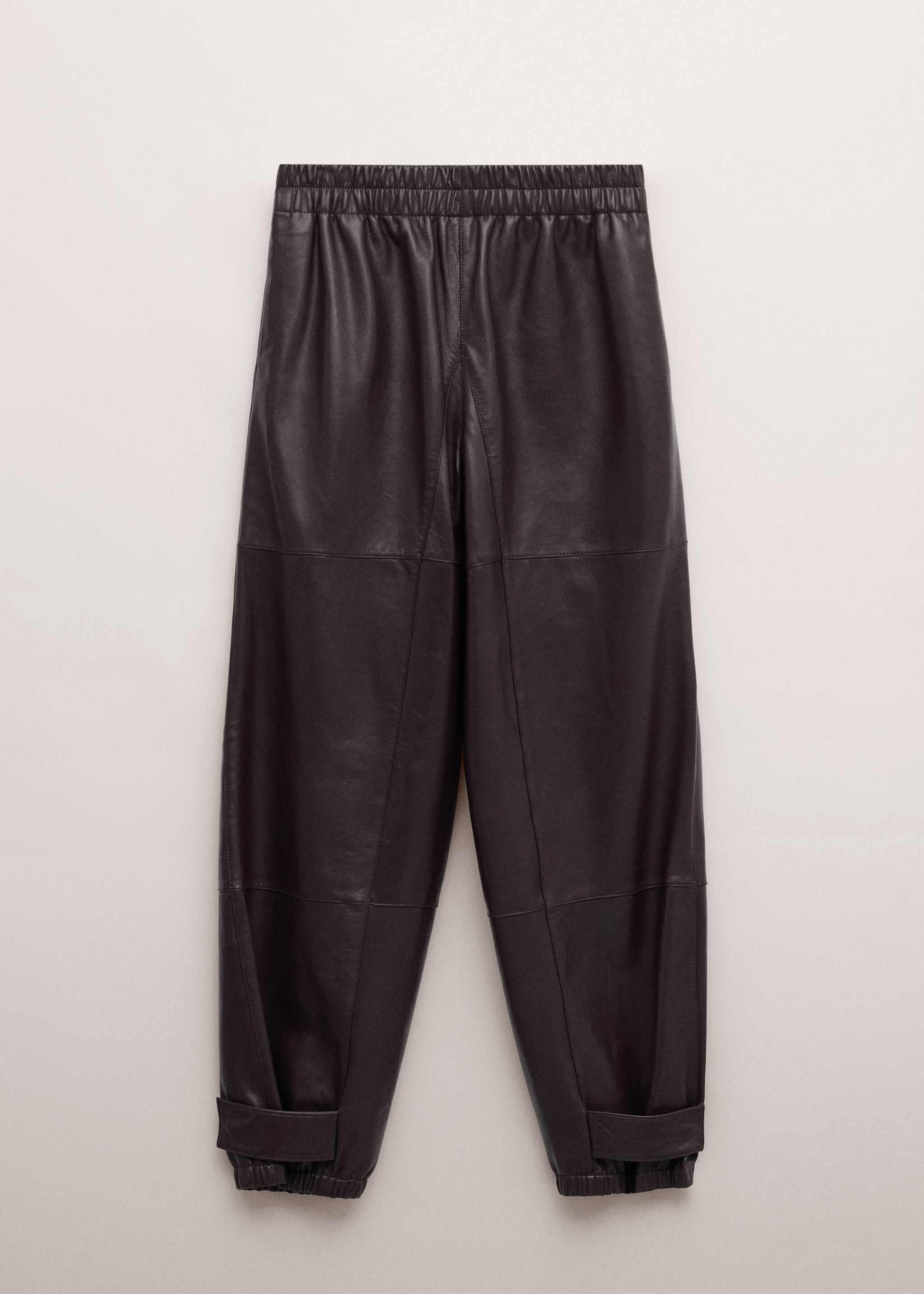 Pantalón 100% piel bajo abotonado - Artículo sin modelo, Burdeos. Ref: 27044442-00.