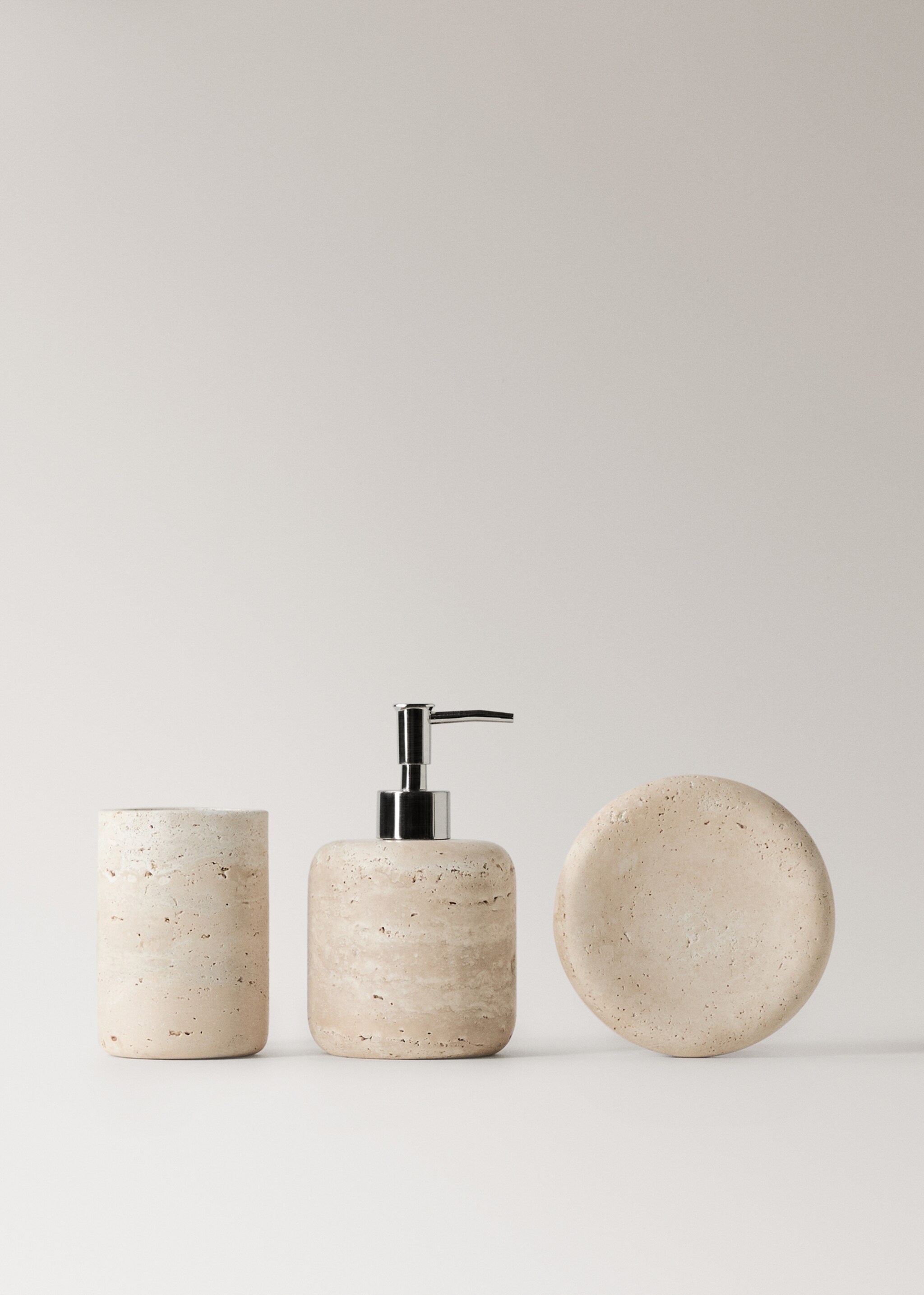 Marble soap dish - Details of the article 3, Ecru. Ref: 27044443-00.