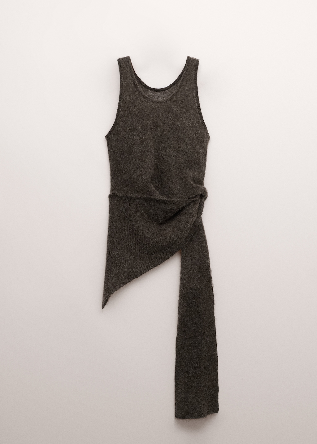 Asymmetrical semi-sheer alpaca top - image 3