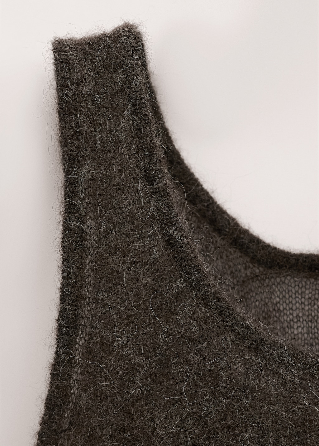 Asymmetrical semi-sheer alpaca top - image 5