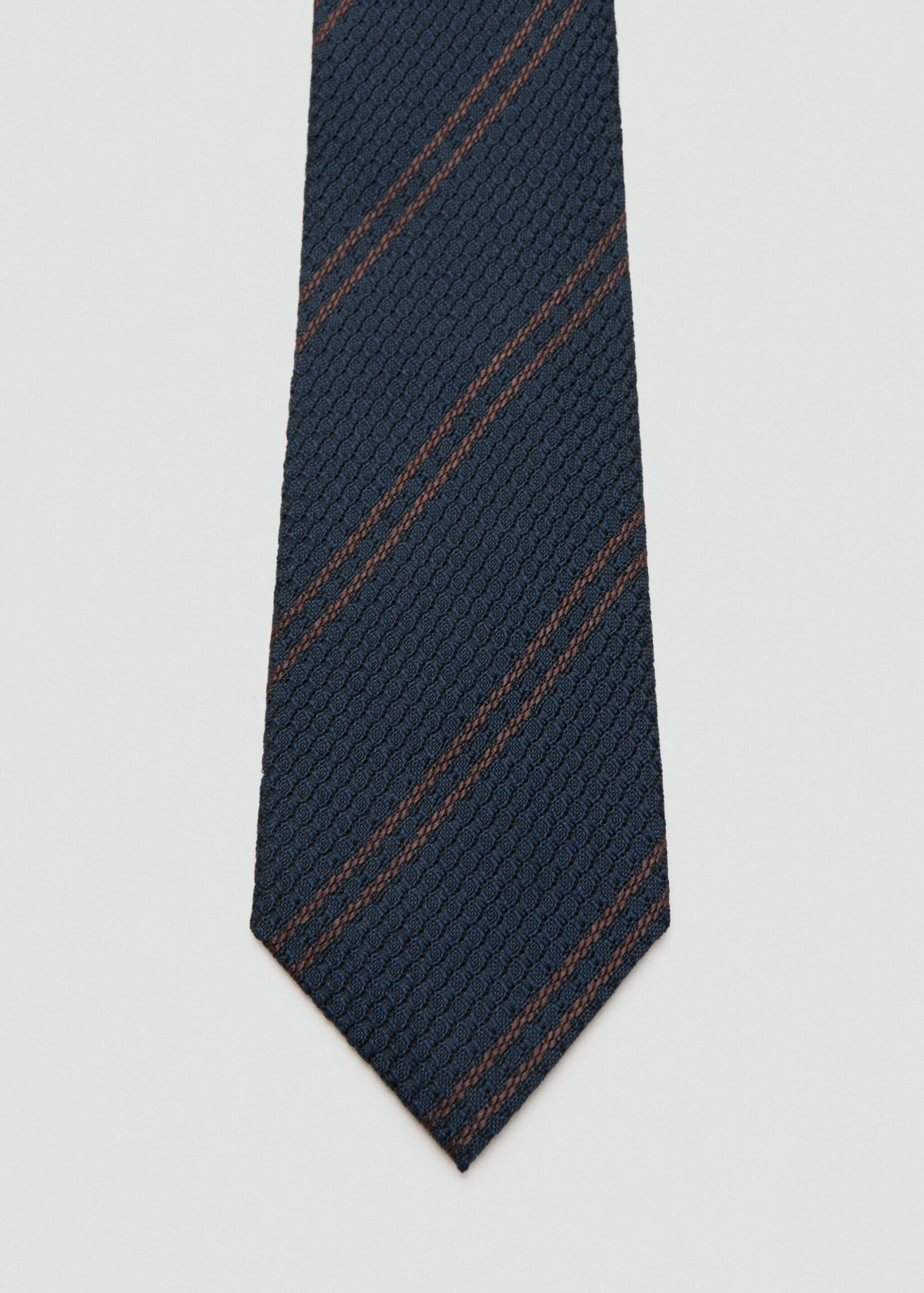 Cravate 100 % soie rayures microstructure - Détail de l'article 1, Bleu marine. Ref: 27044447-00.