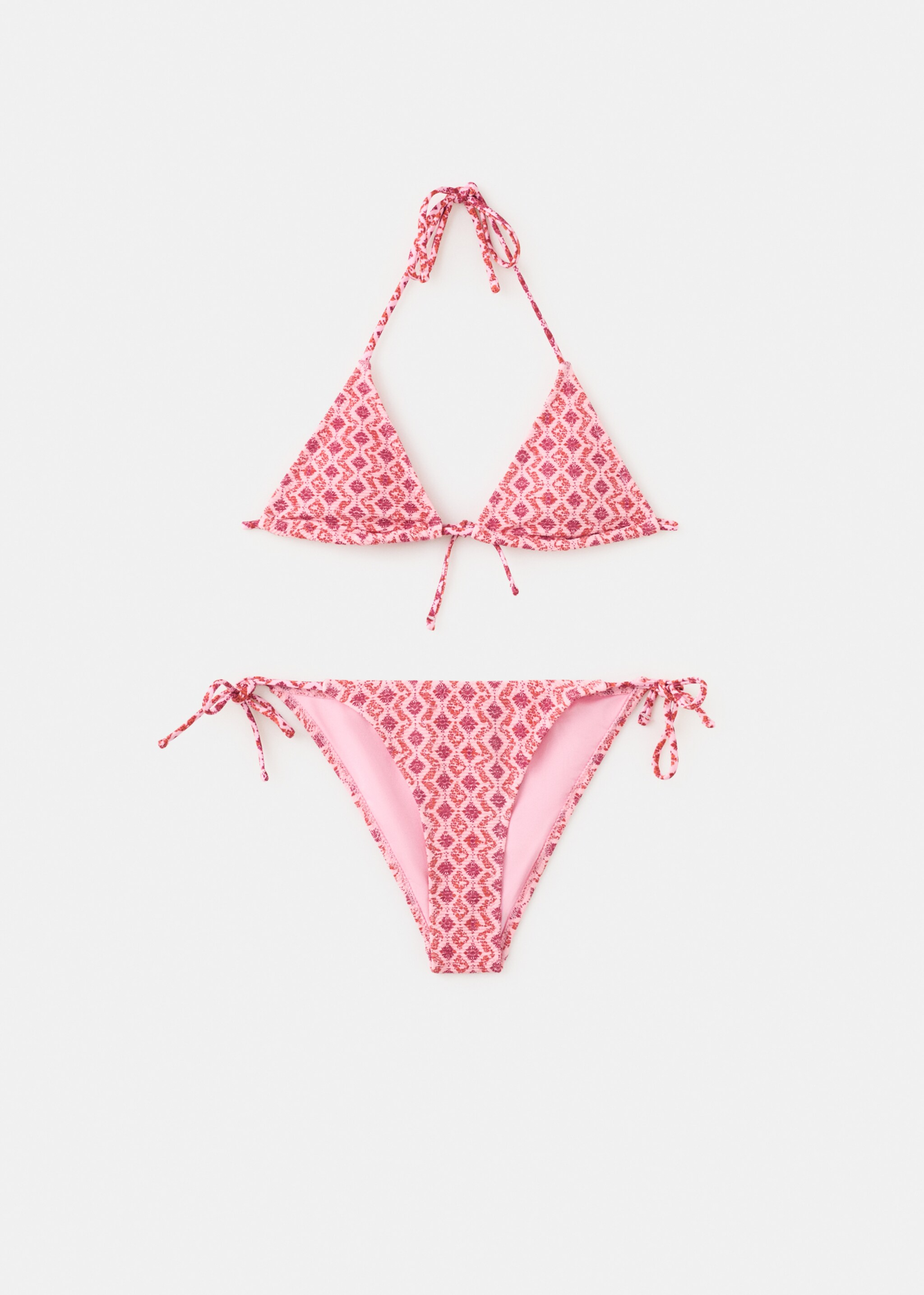 Bikini imprimé culotte couvrance moyenne - Article sans modèle, Rose. Ref: 27044770-00.