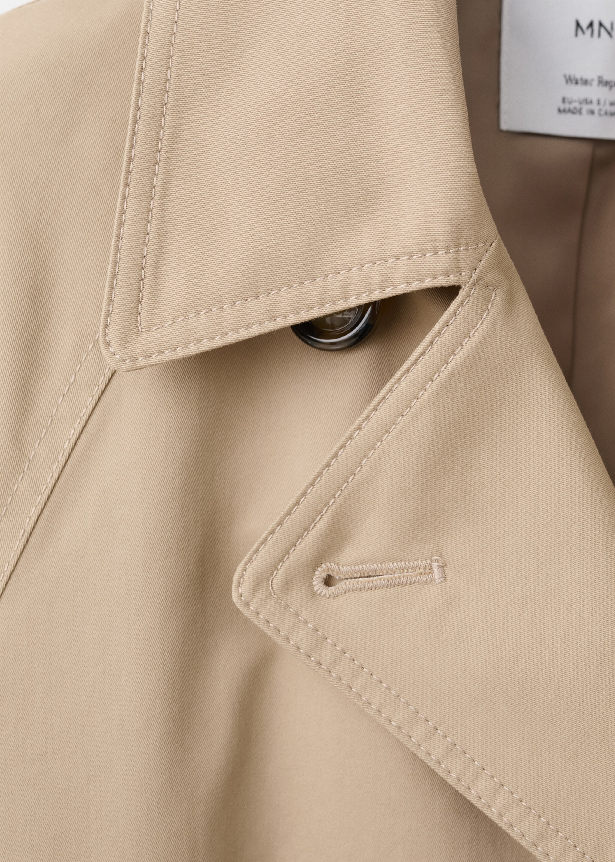 Long double-breasted trench coat - Details of the article 0, Beige. Ref: 27044774-00.