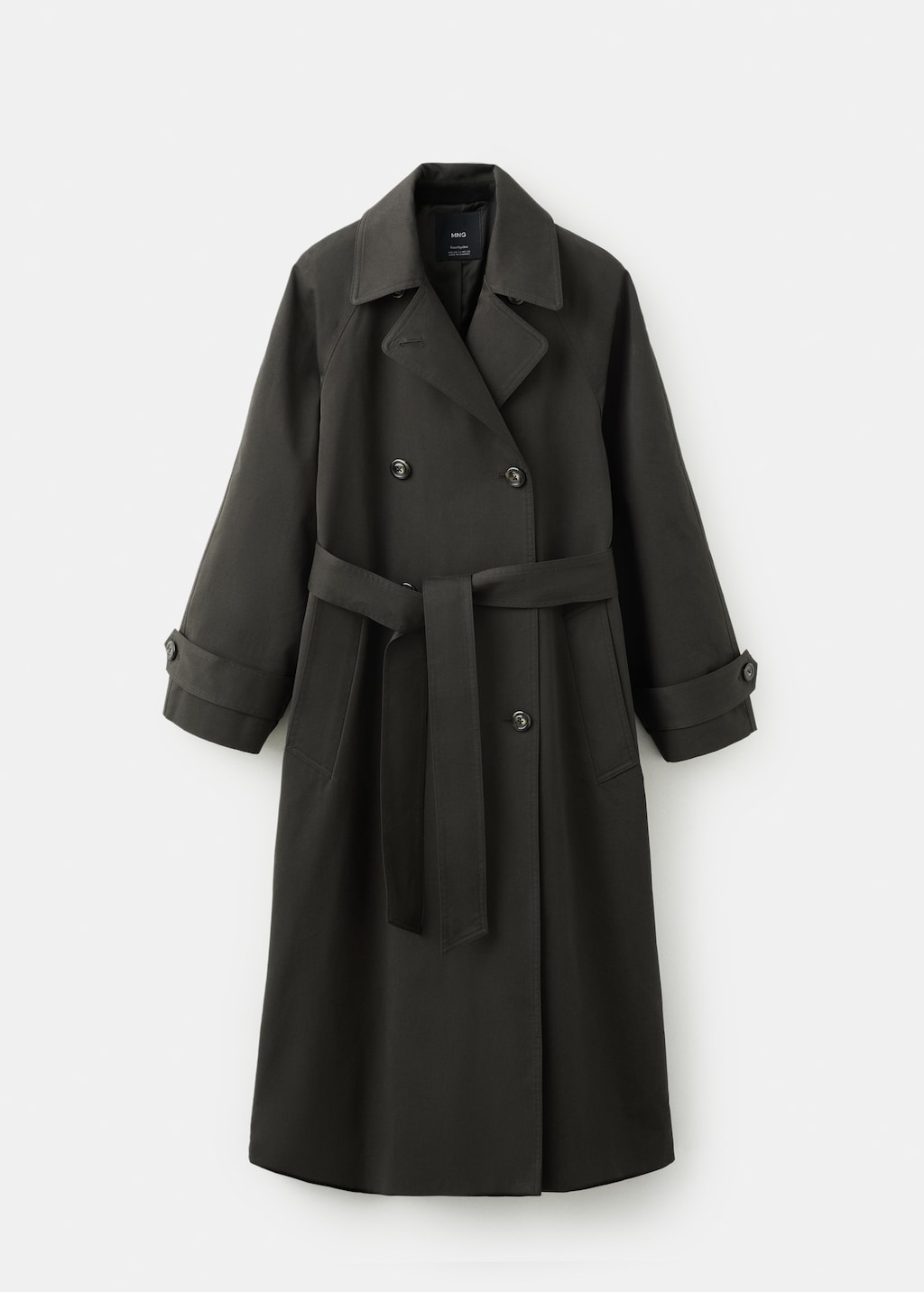 Mango Long double-breasted trench coat