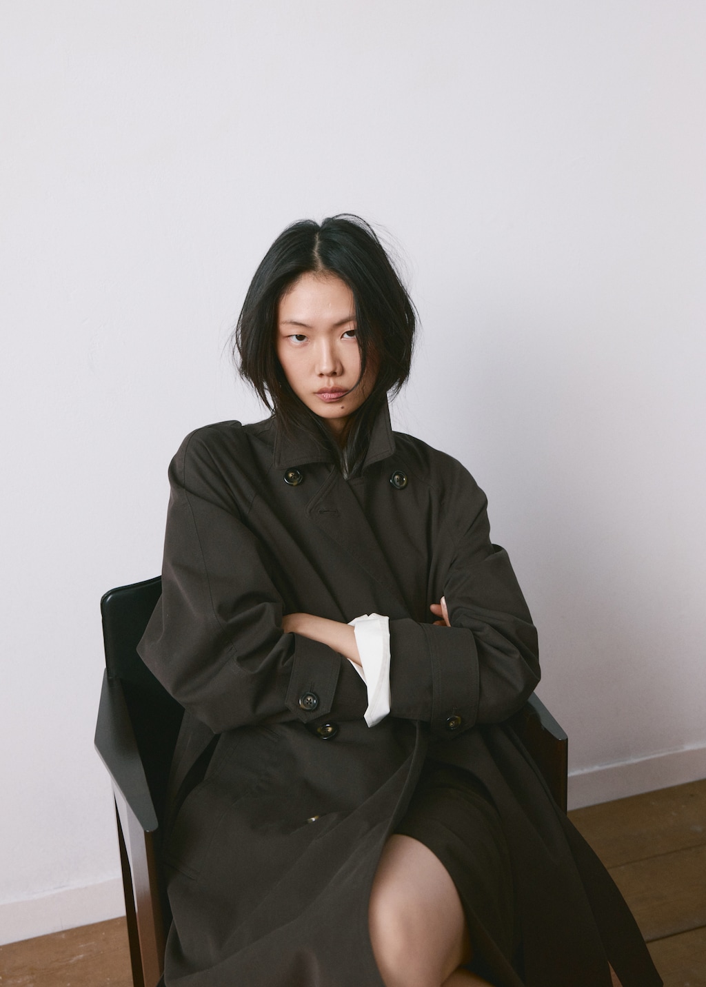Mango Long double-breasted trench coat