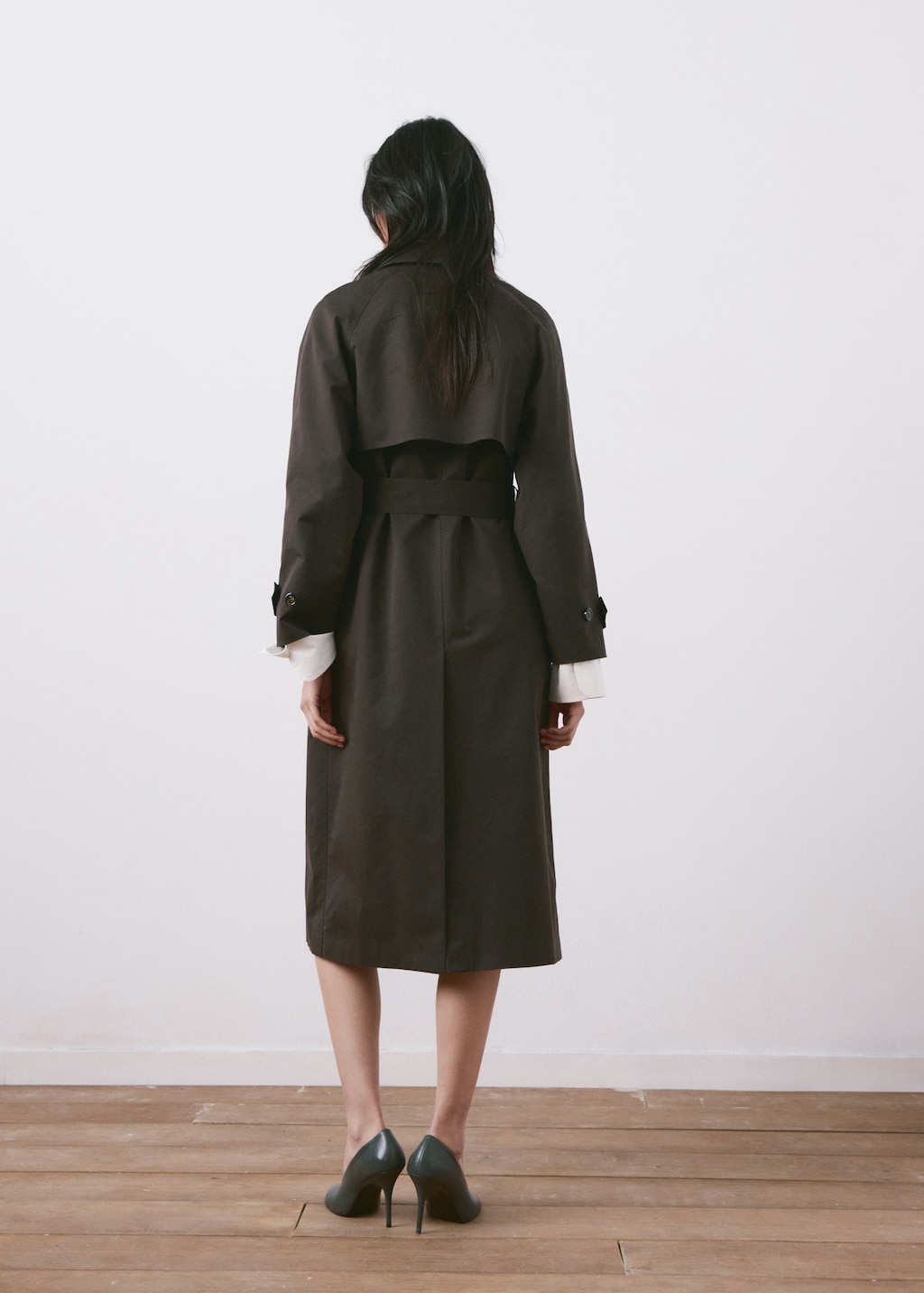 Mango Long double-breasted trench coat