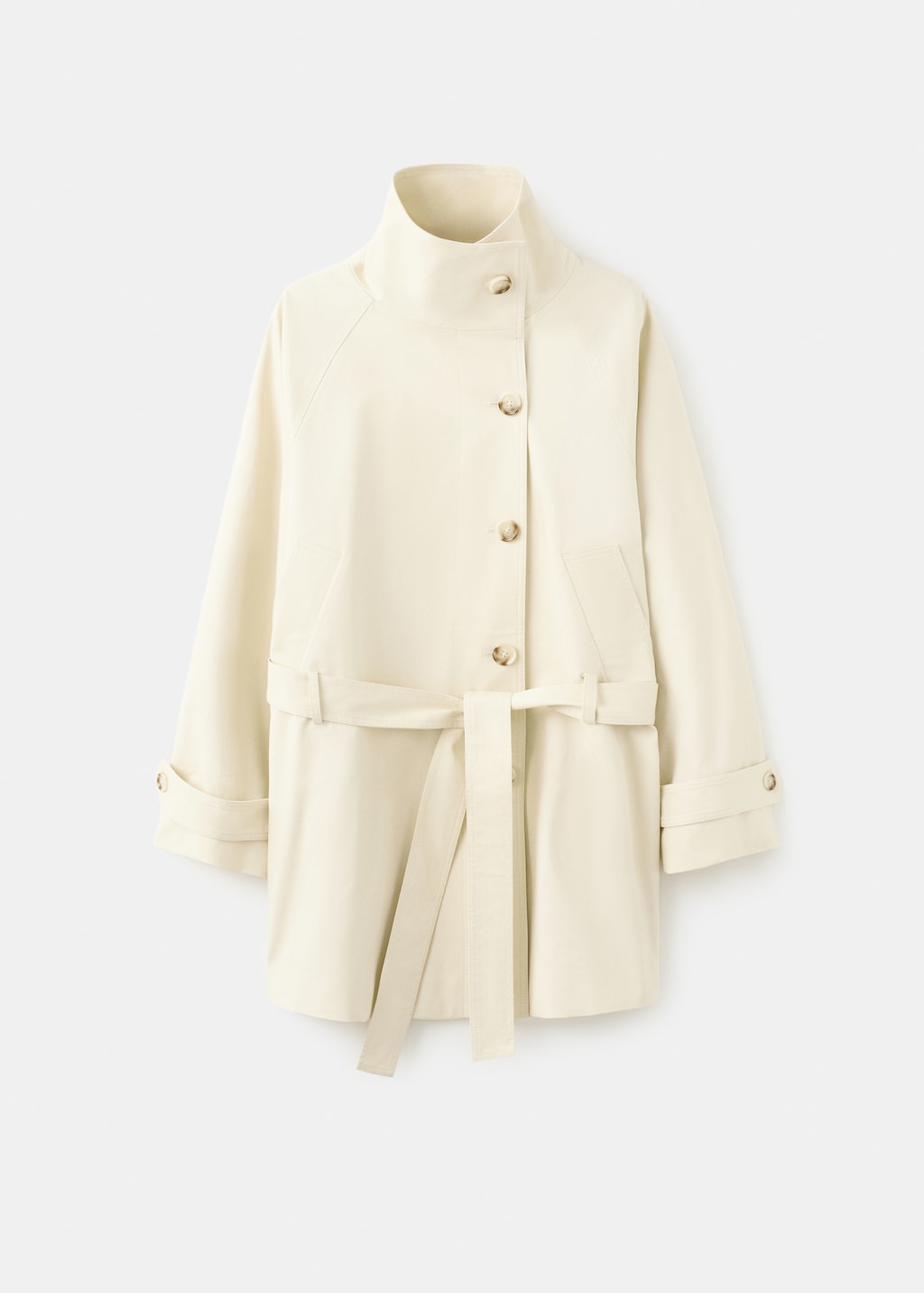 Mango Funnel neck trench with belt thumbnail