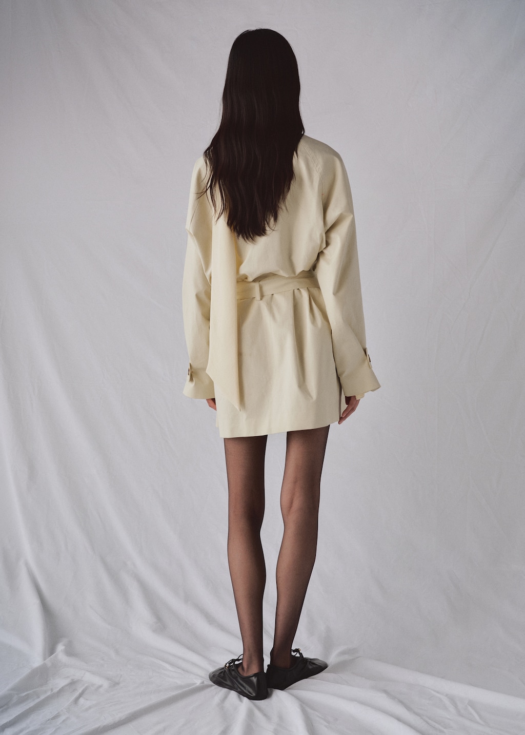 Mango Funnel neck trench with belt thumbnail
