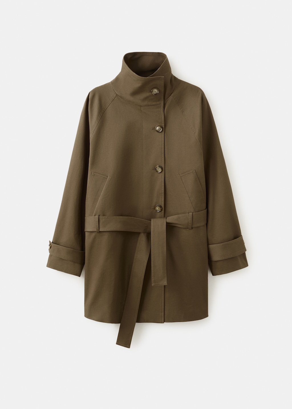 Funnel neck trench with belt - image 2