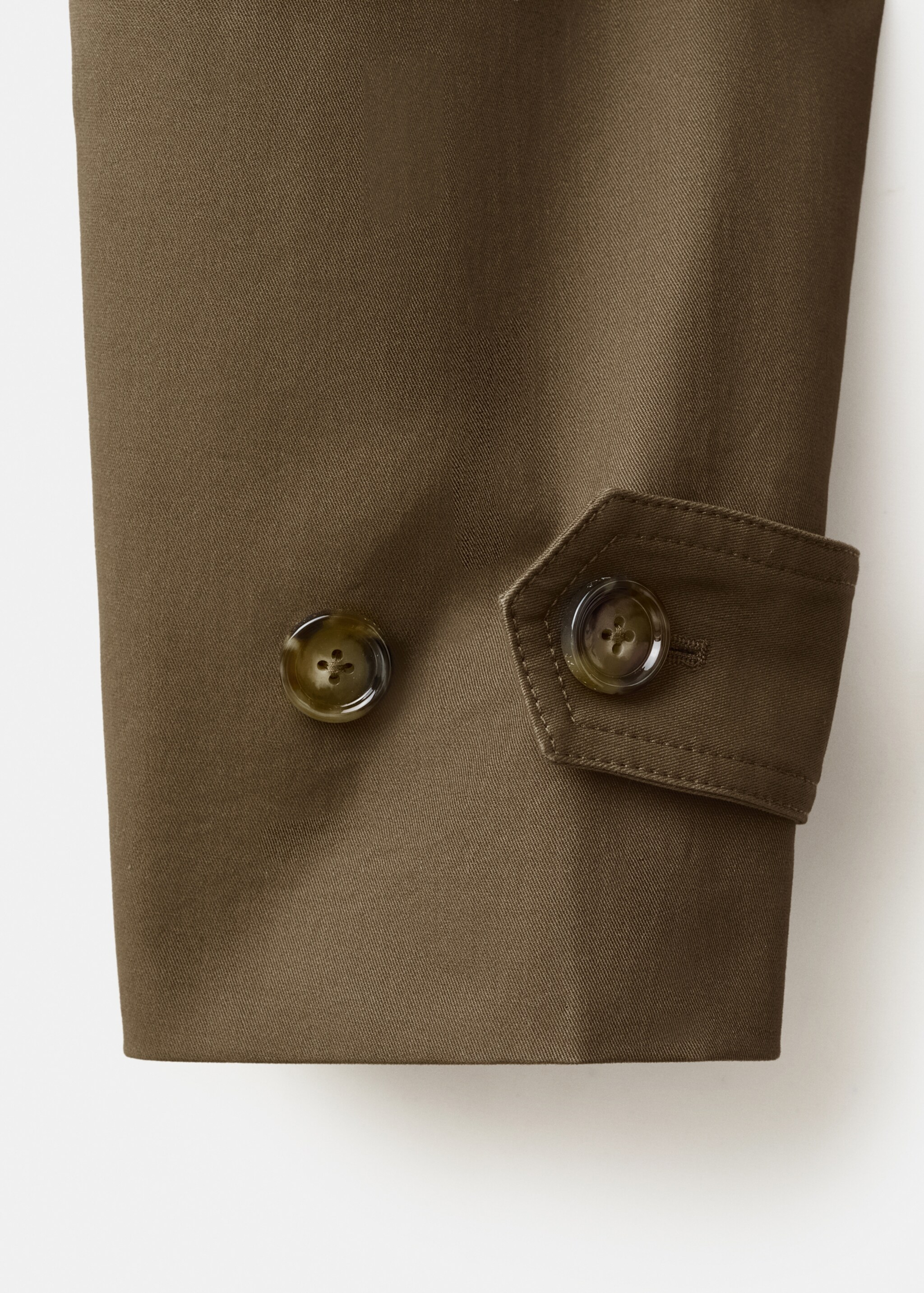 Funnel neck trench coat with belt - Details of the article 8, Medium Brown. Ref: 27044775-00.