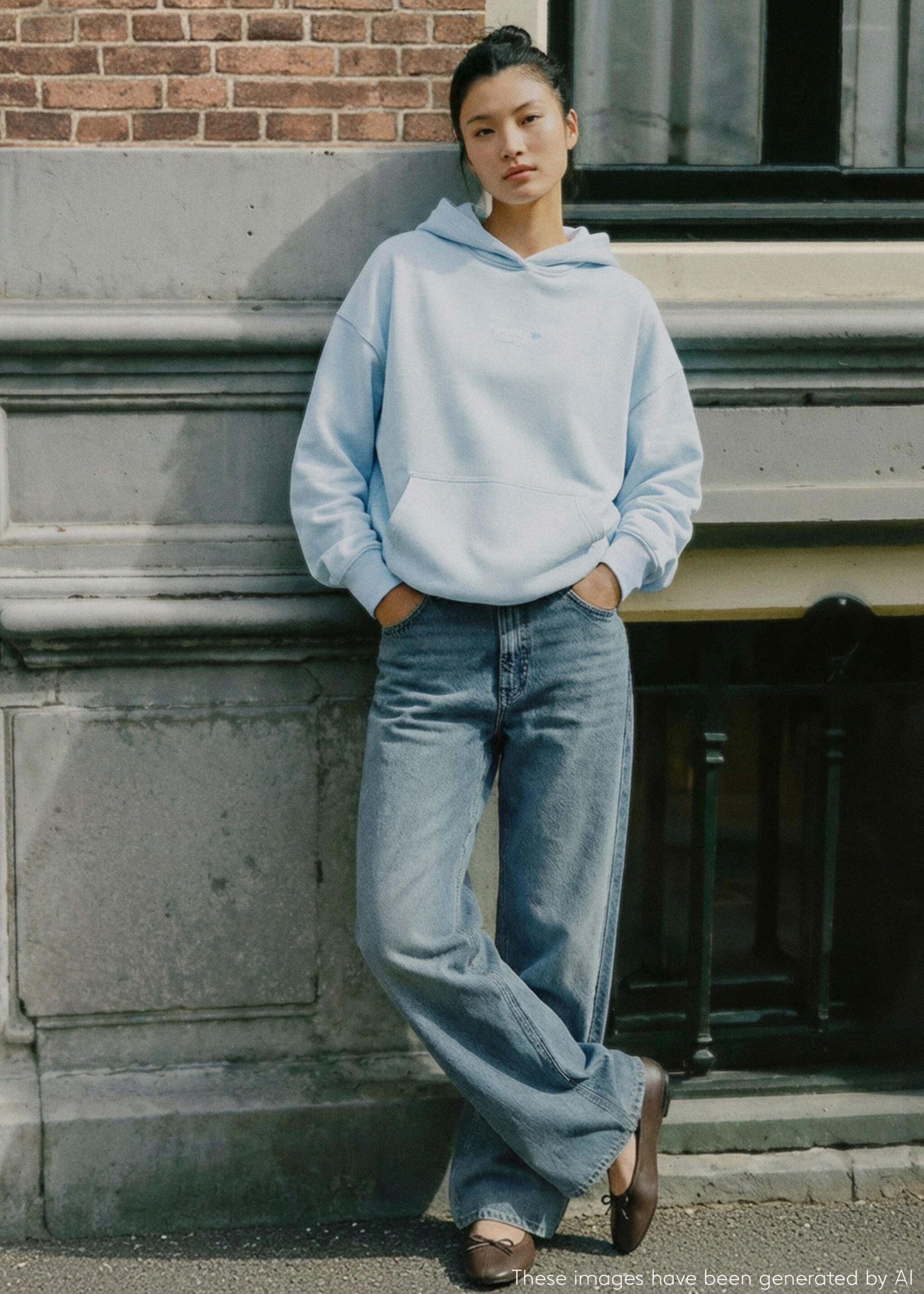 Hoodie cotton sweatshirt - Details of the article 5, Mint Green. Ref: 27044777-00.