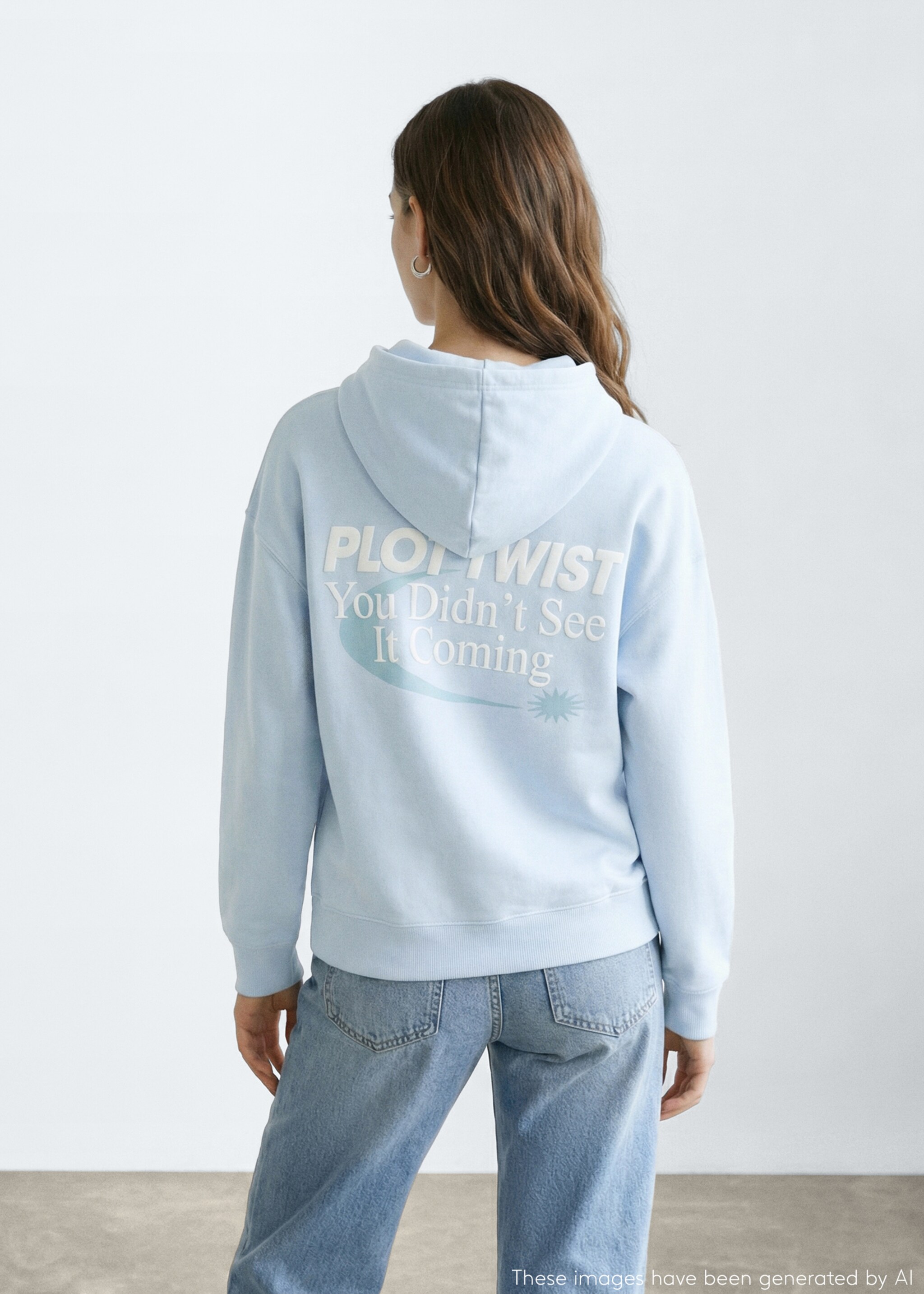 Hoodie cotton sweatshirt - Reverse of the article, Mint Green. Ref: 27044777-00.