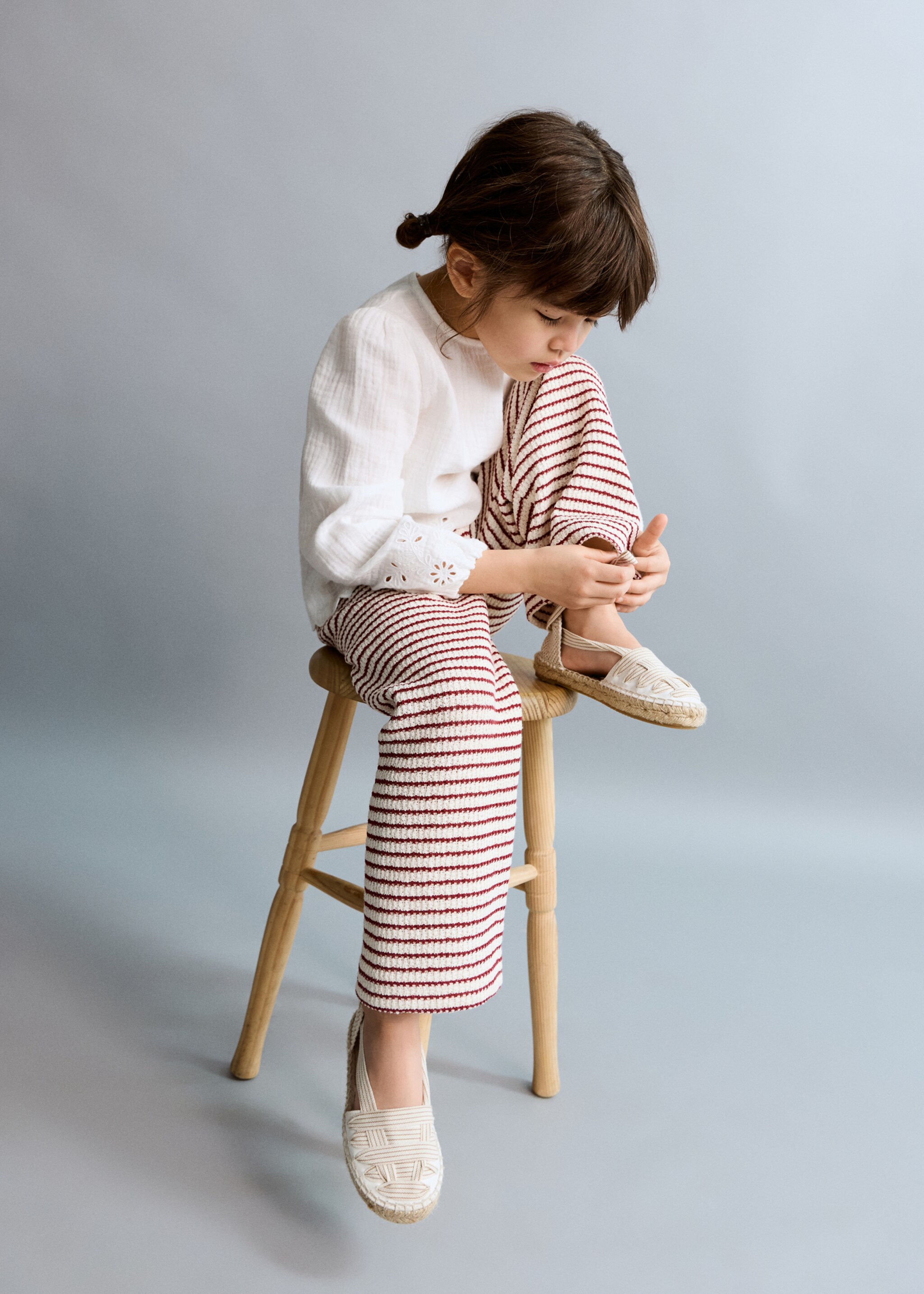 Pantalón punto rayas - Plano medio, Rojo. Ref: 27044788-00.