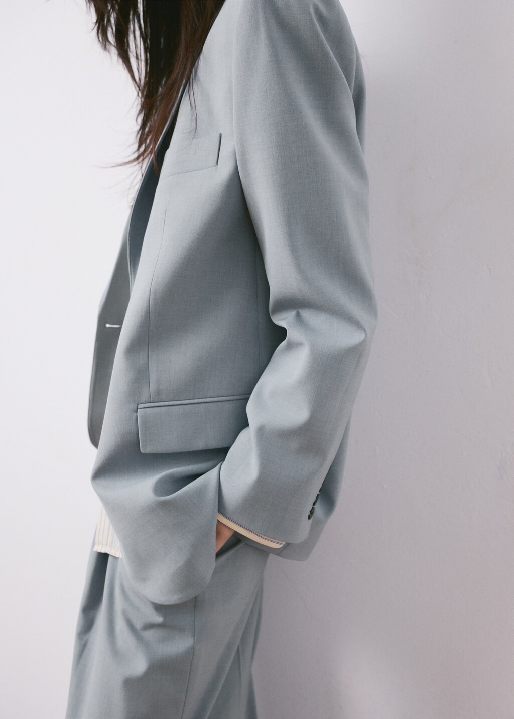 Mango Straight suit jacket with lapel pockets